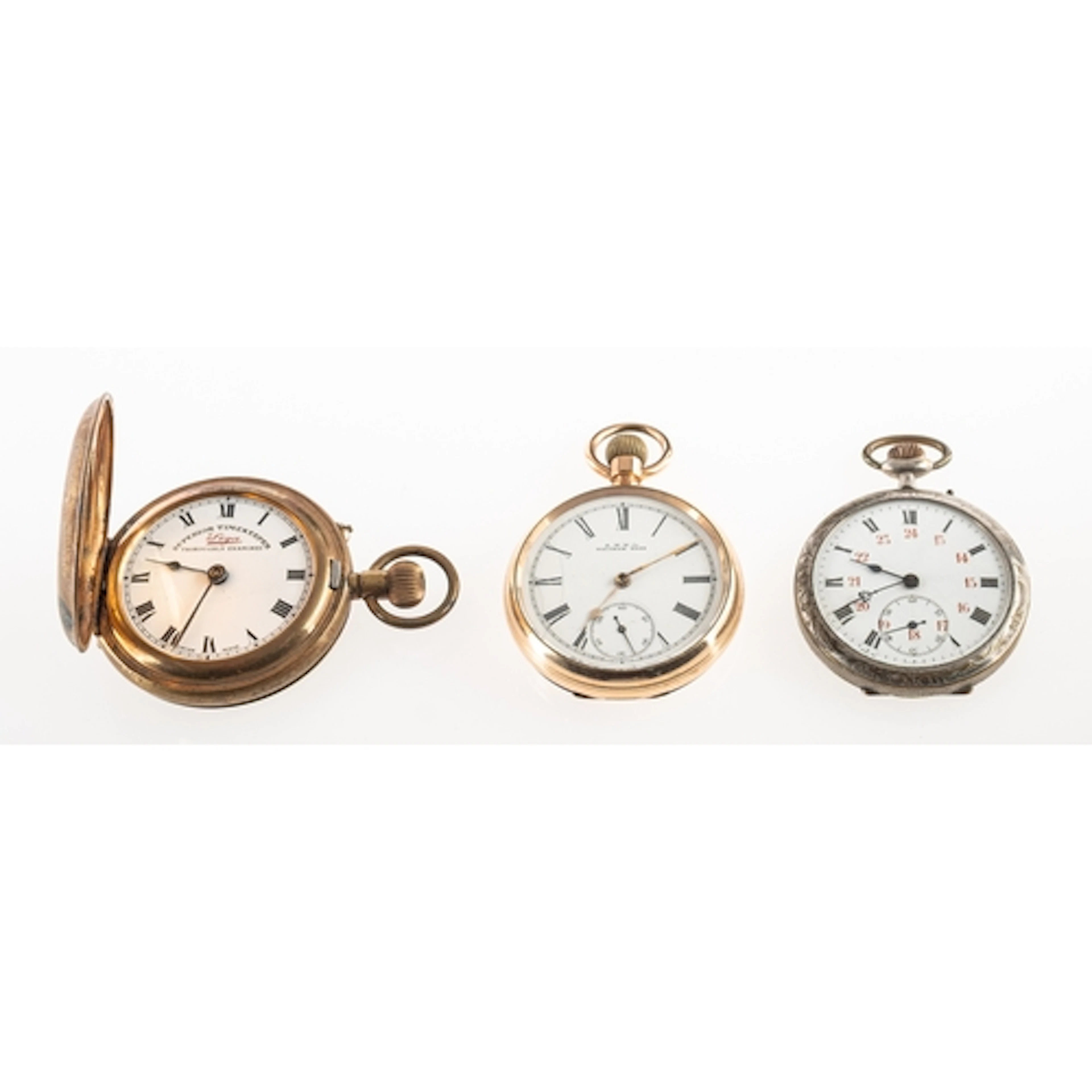 Three pocket watches to include A.W.W. Co., Waltham, Mass a ...