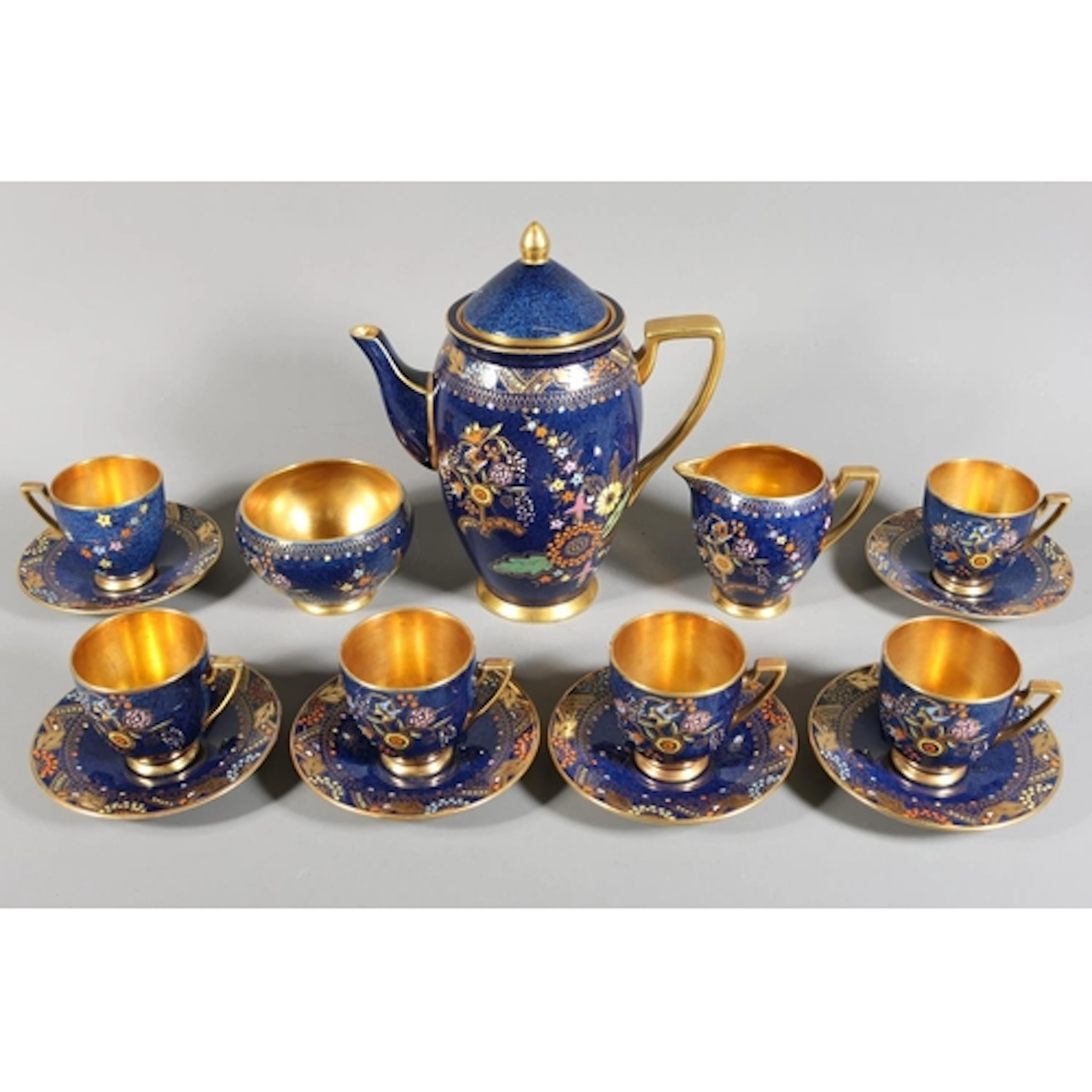 Carltonware art deco style six piece coffee set comprising o...