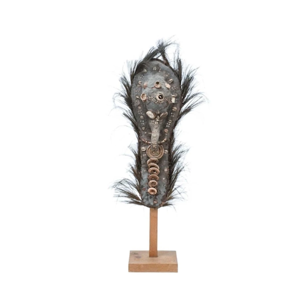 A ceremonial flute mask. Sepic River, Papua New Guinea, 20th...