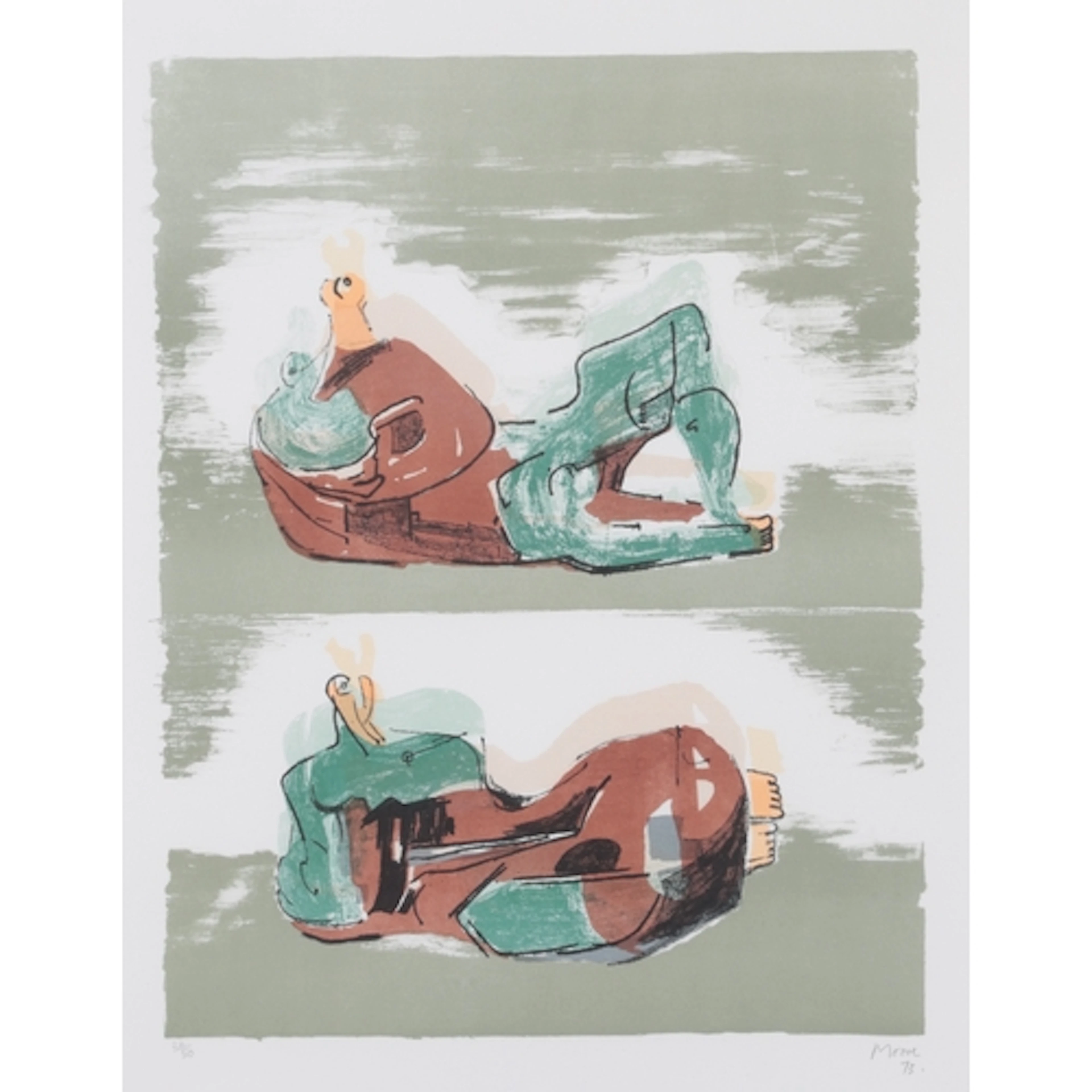 § Henry Moore OM CH FBA (1898-1986) 'Two Reclining Figures'...