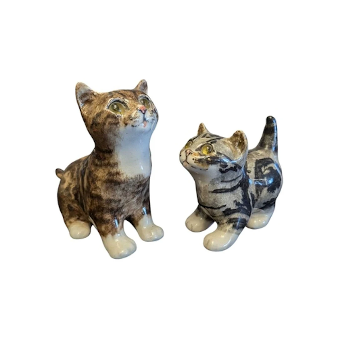 Two late 20th century Winstanley pottery cat sculptures. Bot...