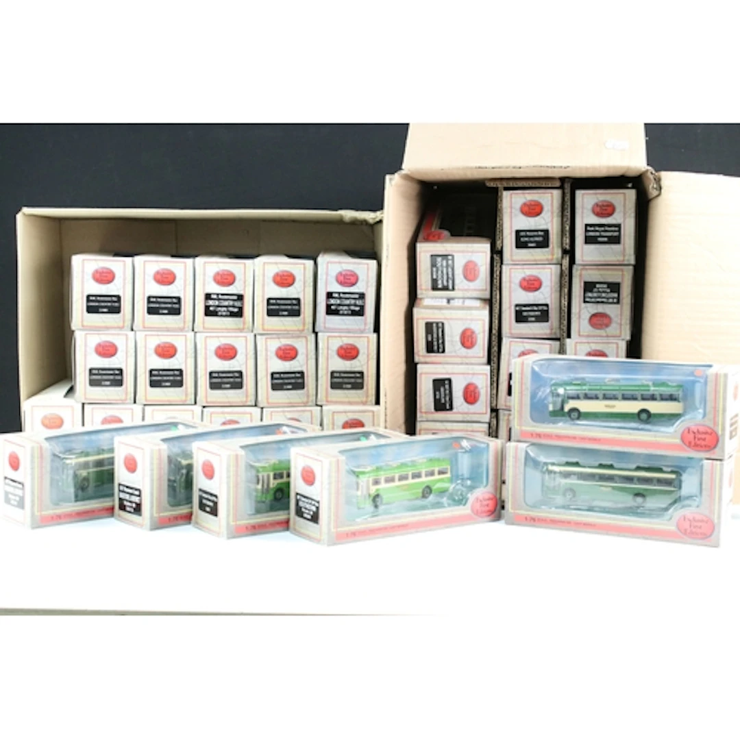 34 Boxed EFE Exclusive First Editions diecast model buses, a...