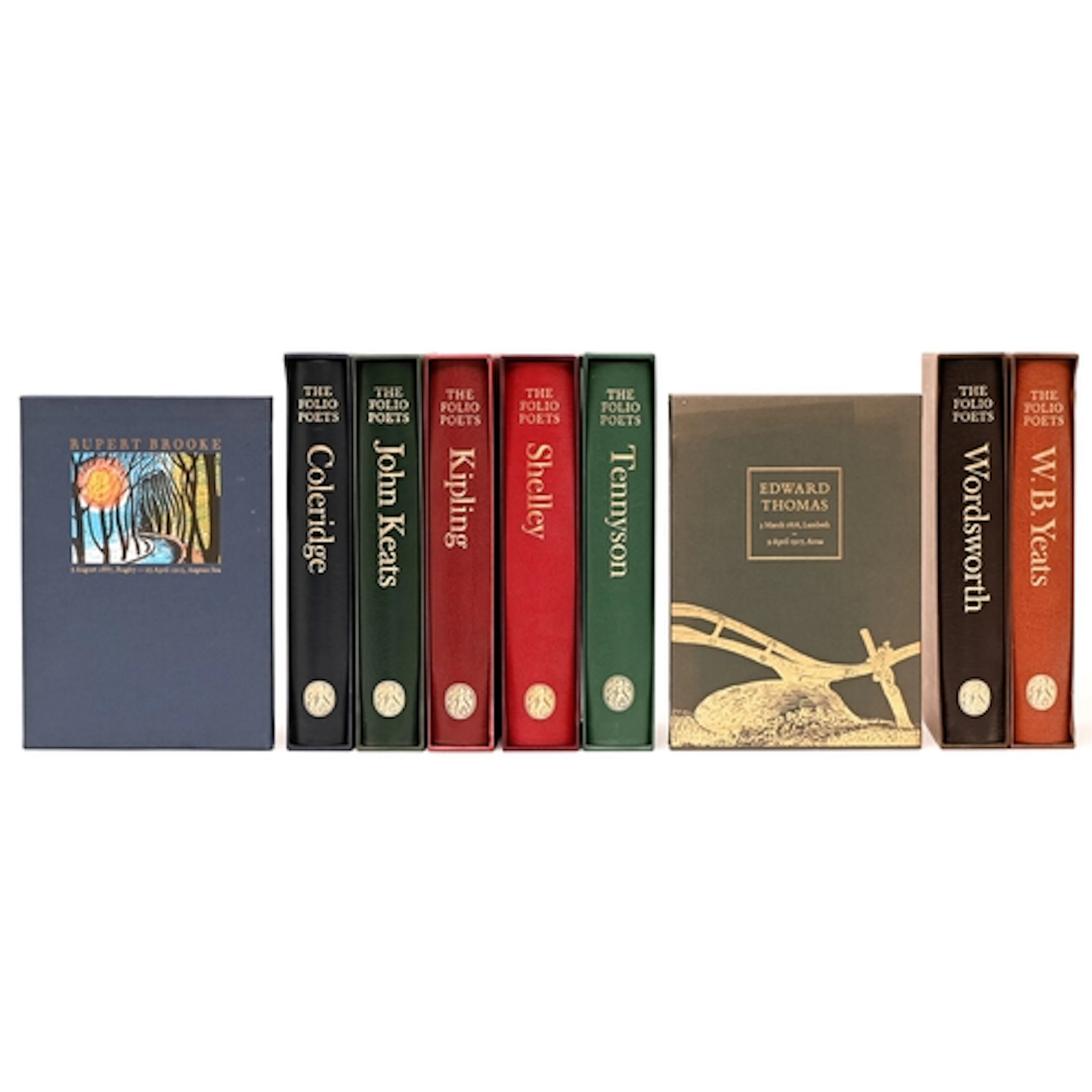 Folio Society. Nine volumes of The Folio Poets: Wordsworth, ...