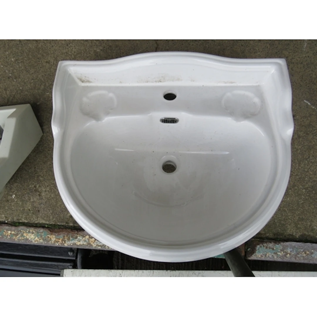 New White Ceramic Bathroom Sink approx. 60cm W x 50cm D