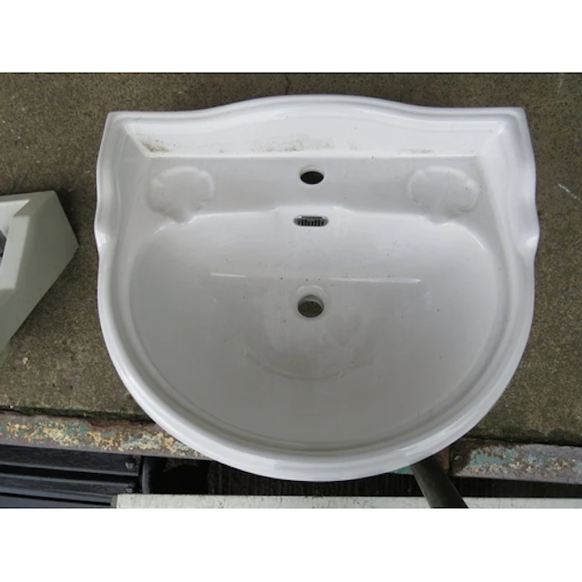 New White Ceramic Bathroom Sink approx. 60cm W x 50cm D