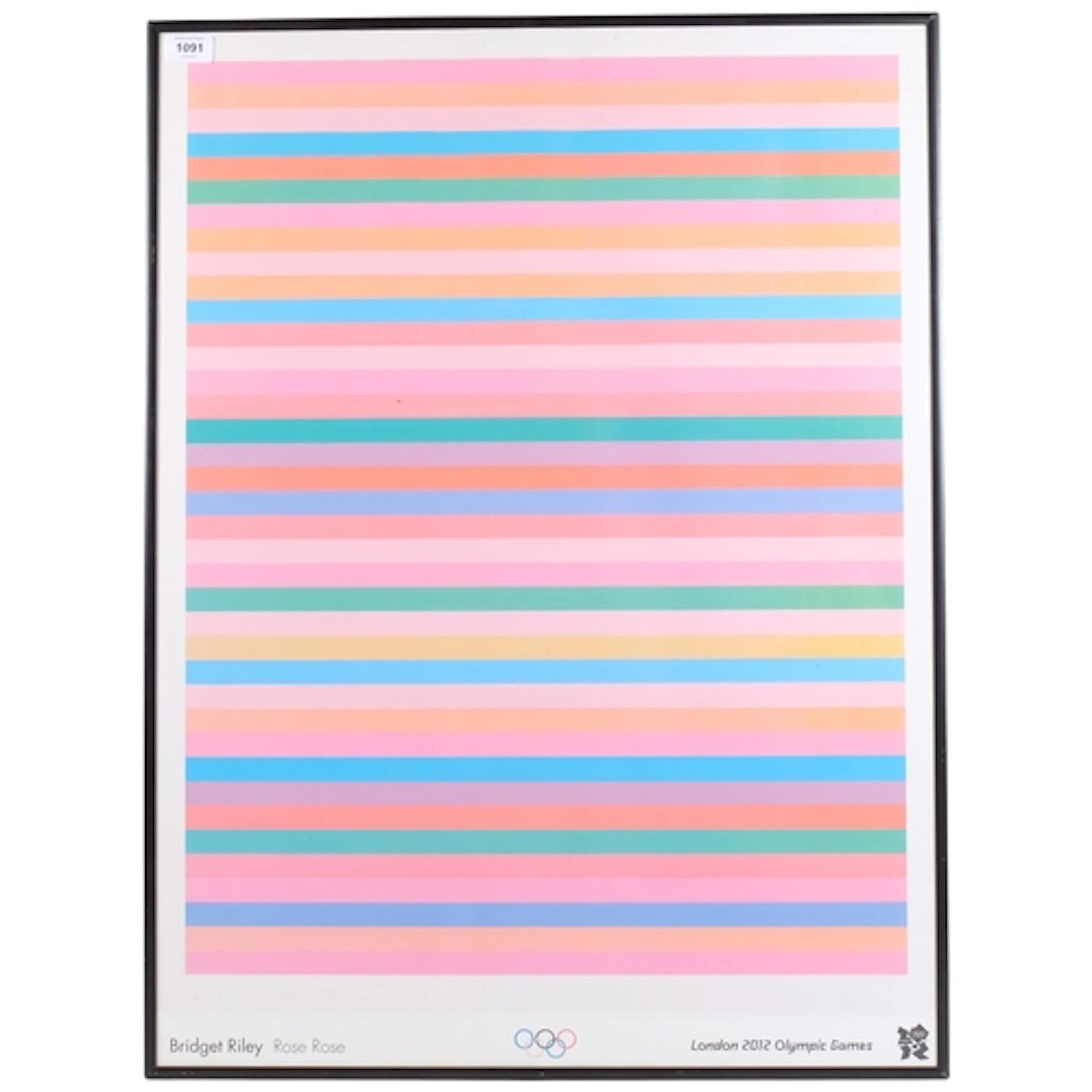 BRIDGET RILEY, "Rose Rose" a 2012 London Olympic poster, 80 ...