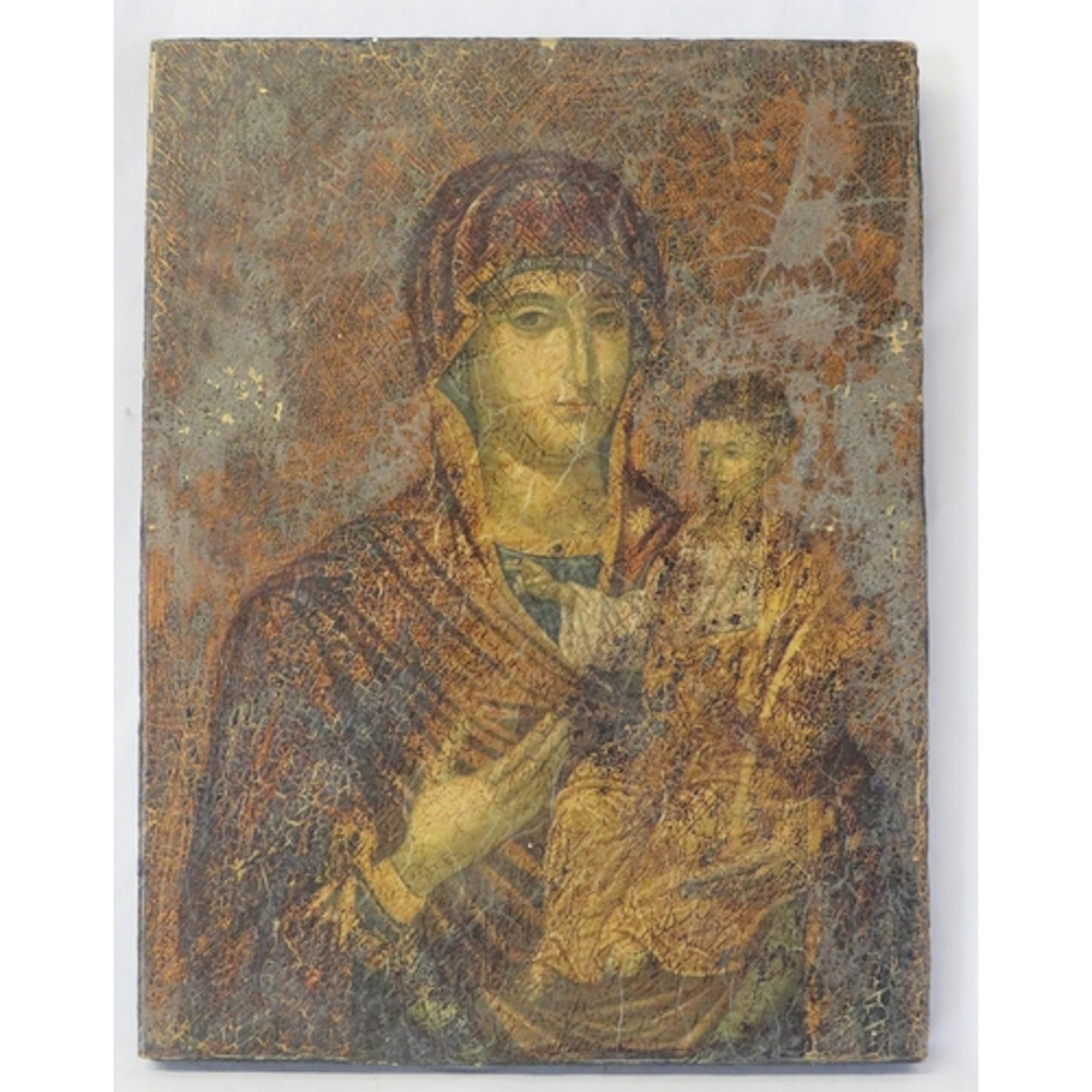 Print on Board, religious portrait, approx. 19cm W x 25cm H ...