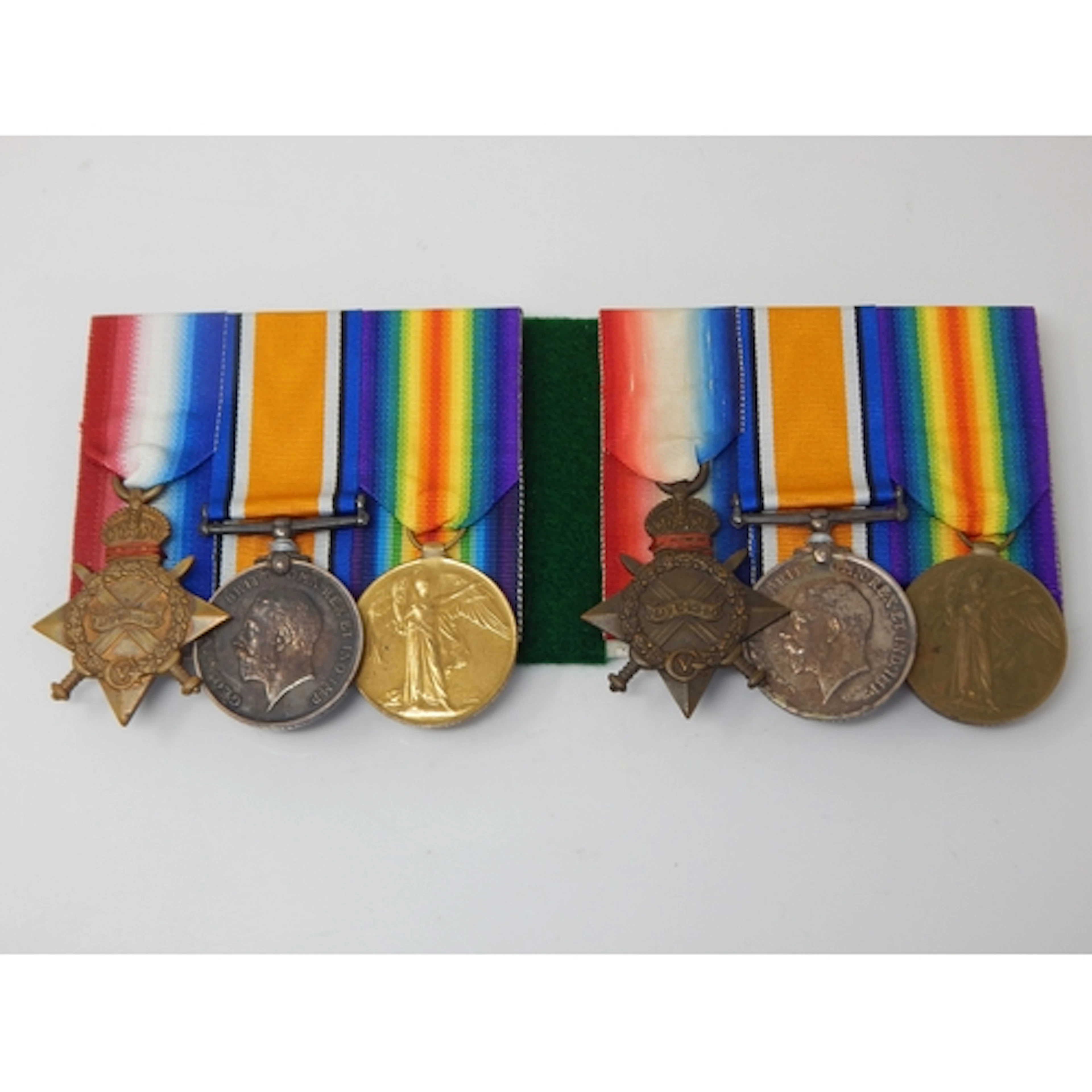 WWI: THE 1914-1915 MEDAL TRIOS OF 2 of 3 BROTHERS ALL KILLED...