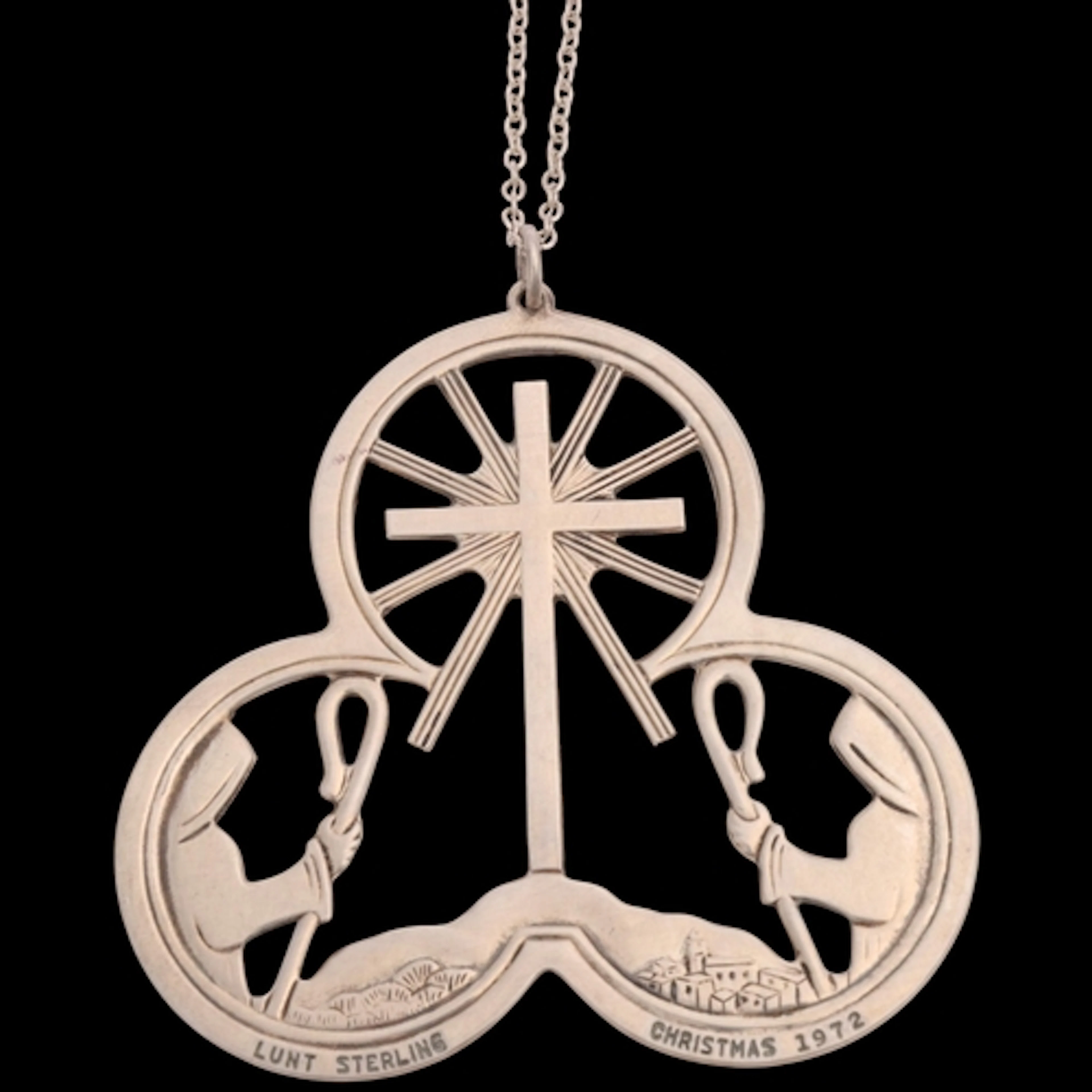 LUNT - a large Danish sterling silver 'Christmas 1972' penda...