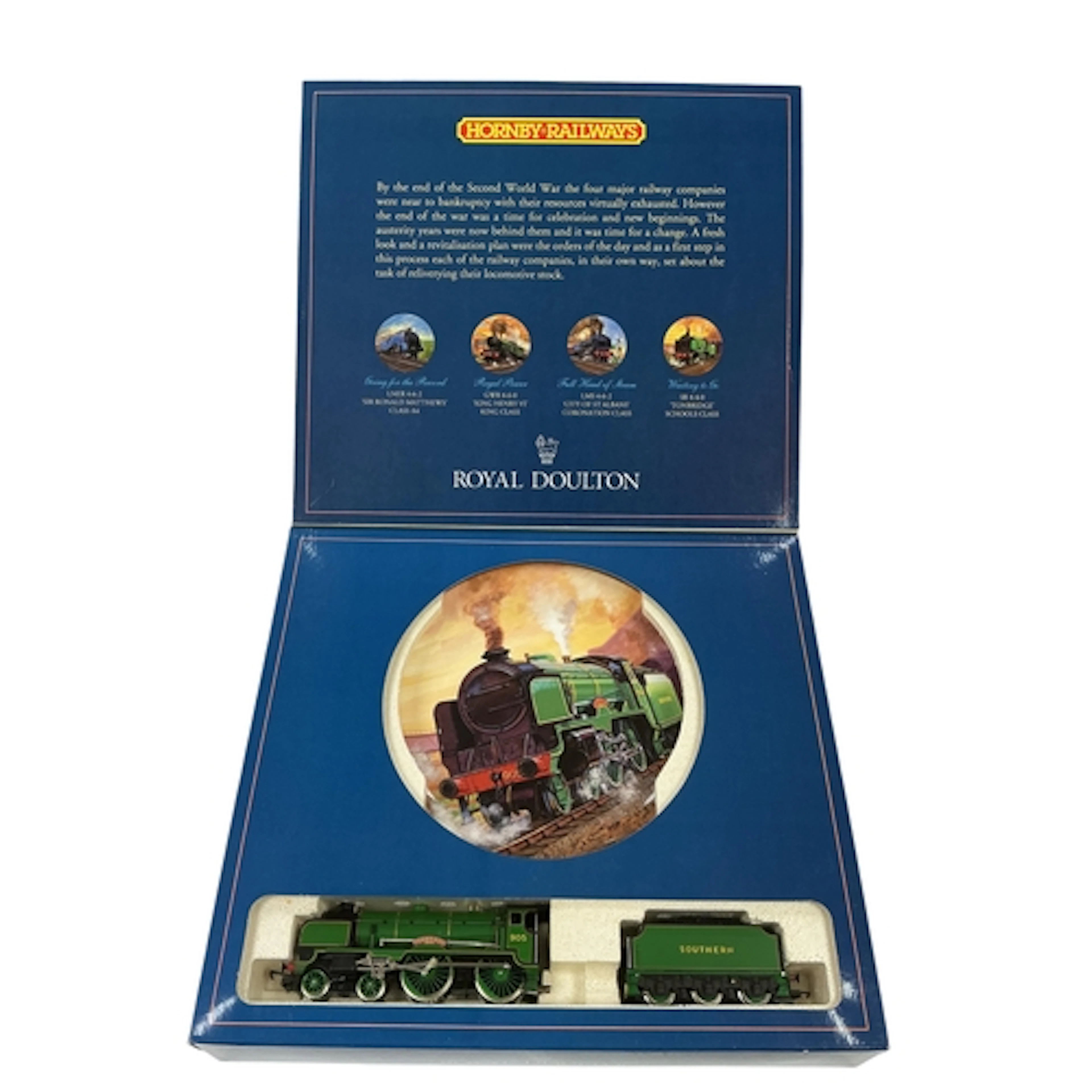 A boxed Hornby Railways with Royal Doulton 00 gauge SR Schoo...