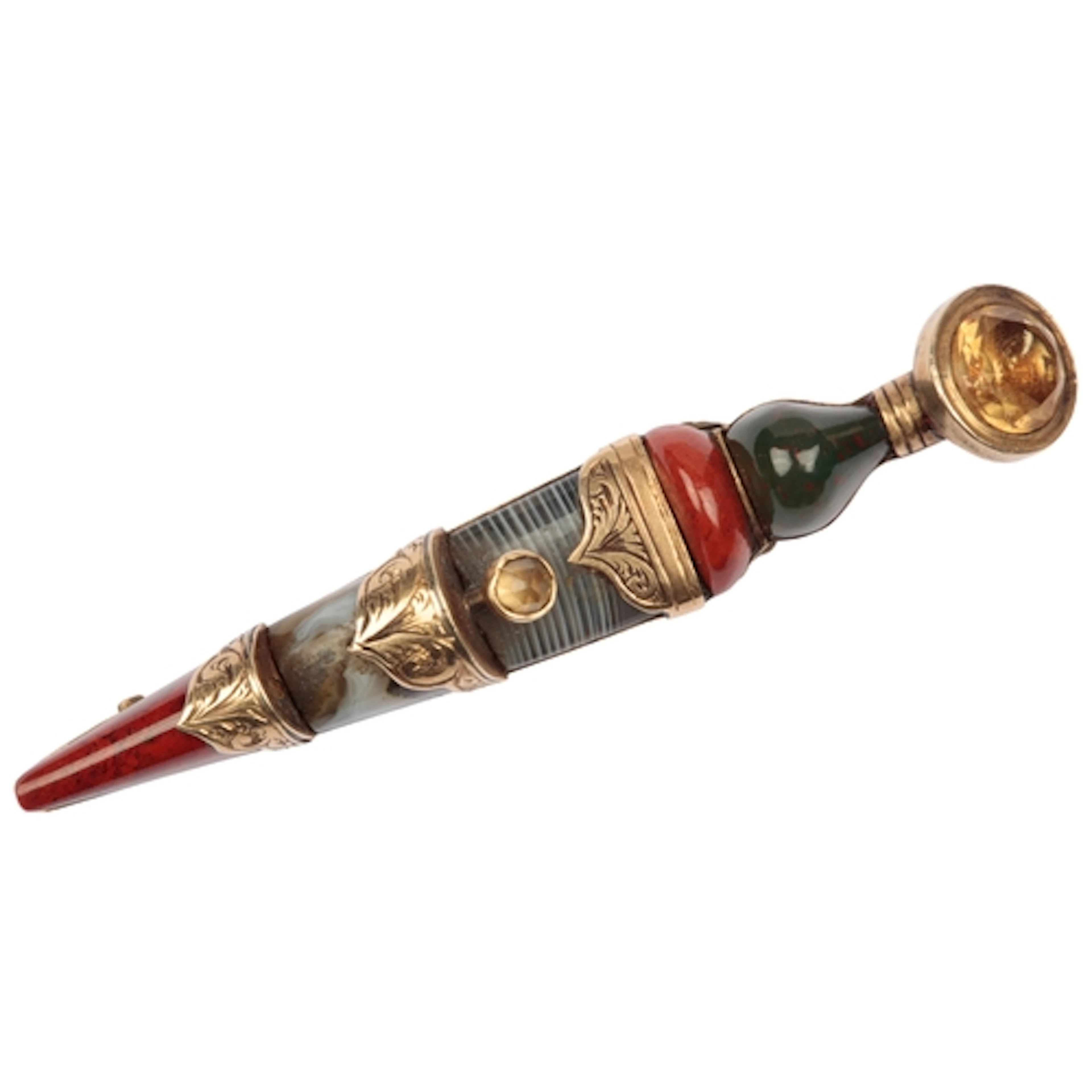 A Victorian Scottish hardstone brooch, late 19th century, de...