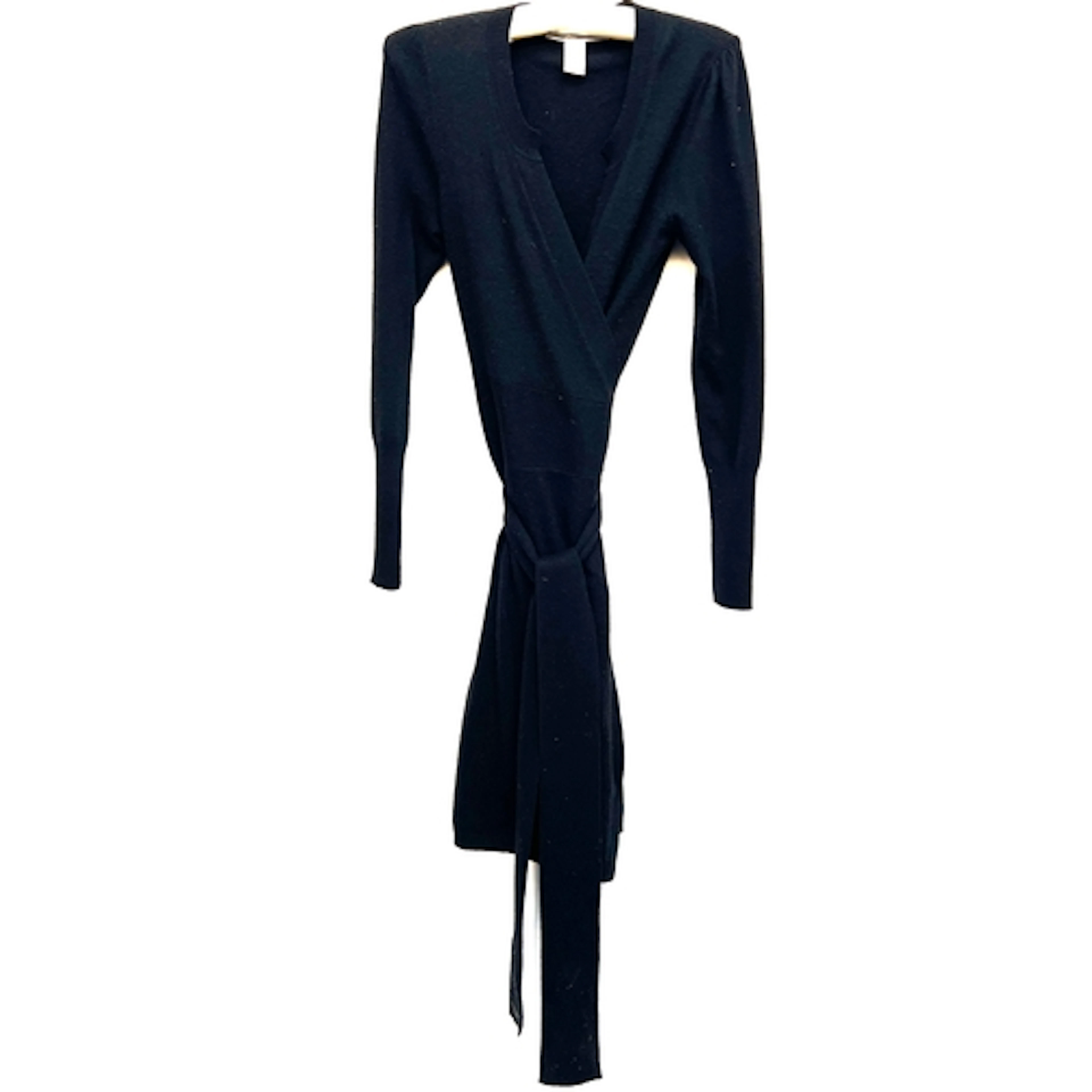 A Diane von Furstenberg black cashmere wrap dress, size L