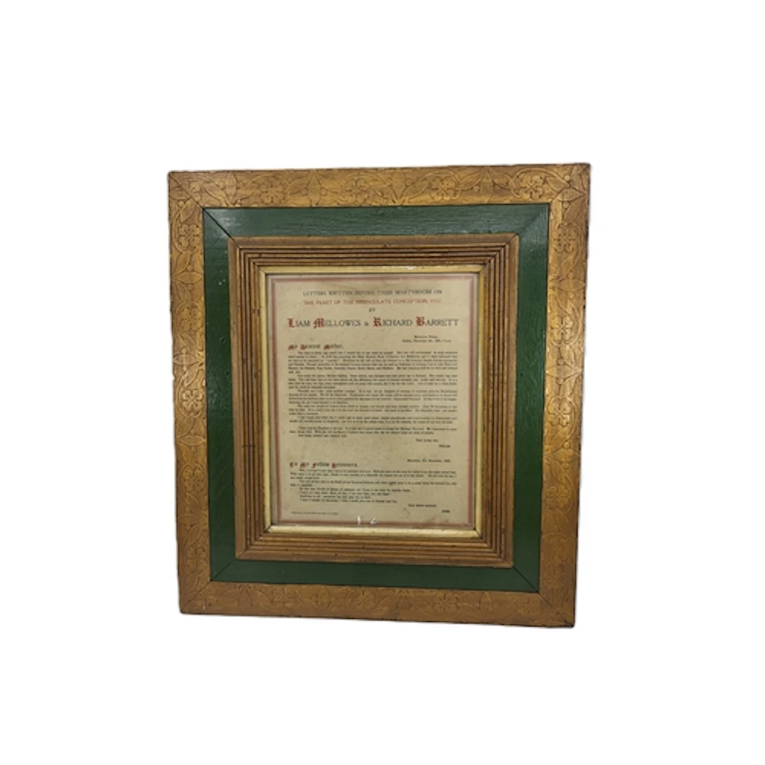 IRISH CIVIL WAR INTEREST, a framed copy of the prisoners' le...
