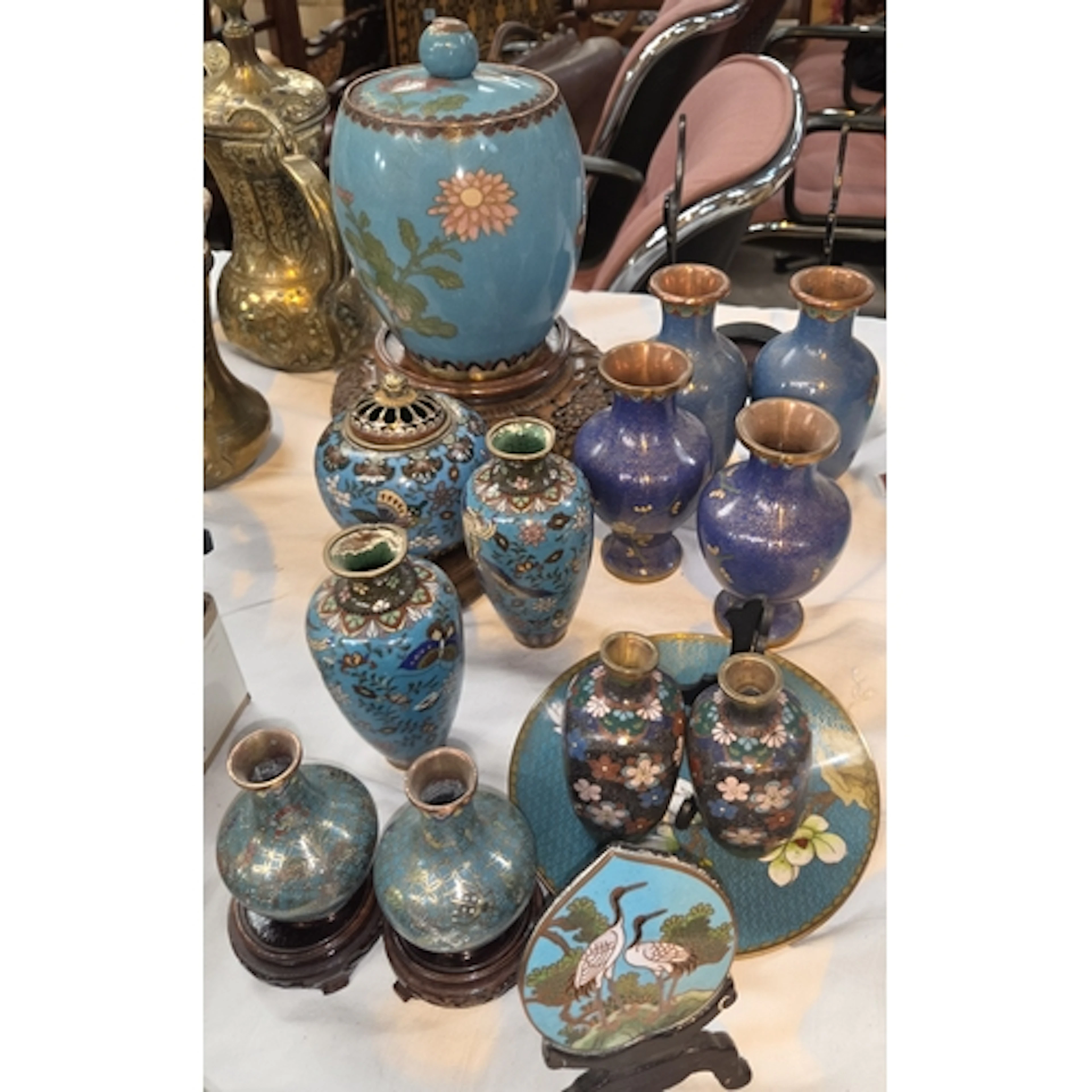 Chinese Cloisonné, a collection of 19th century and l...