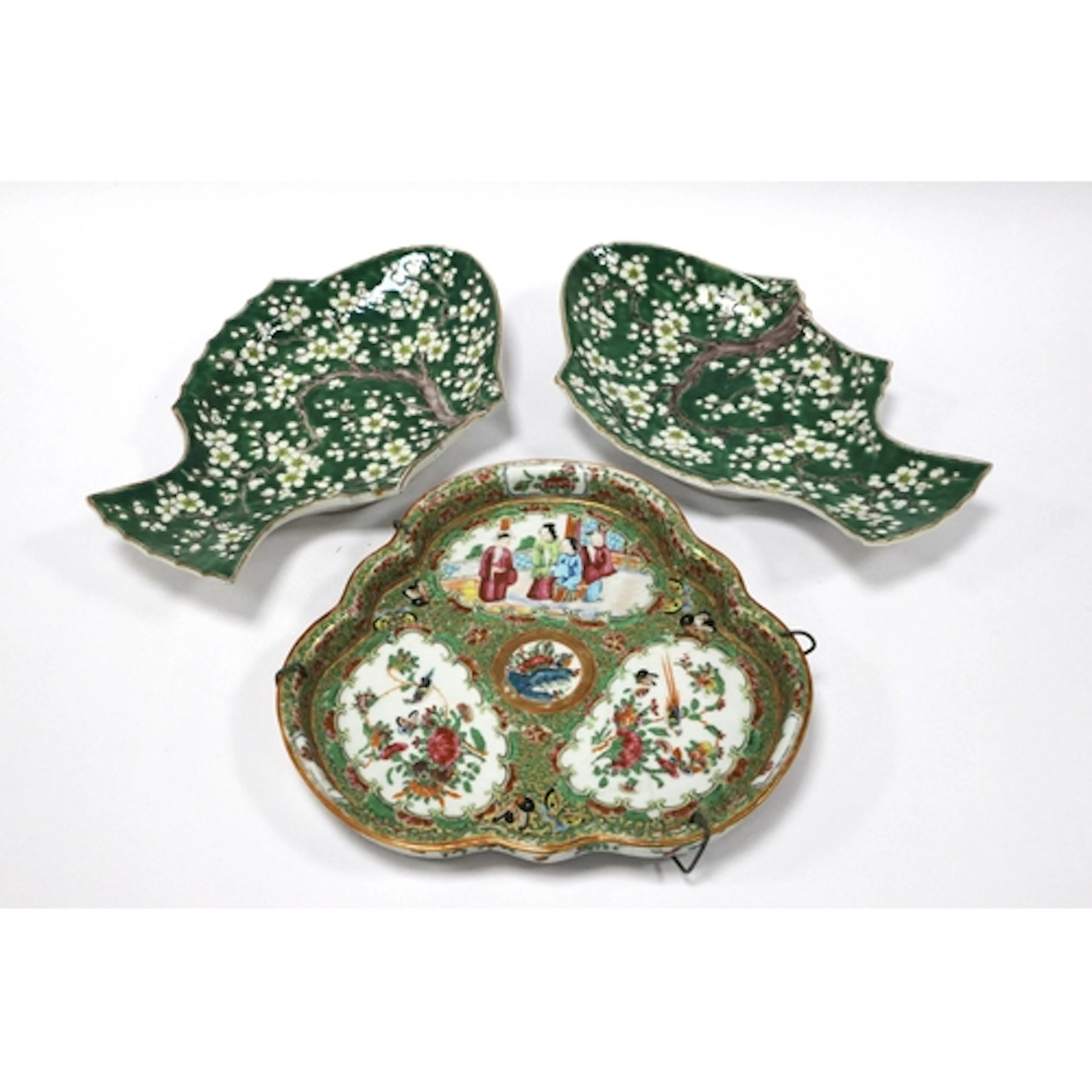 A Late XIX Century Canton Porcelain Dish, of shaped form, pa...