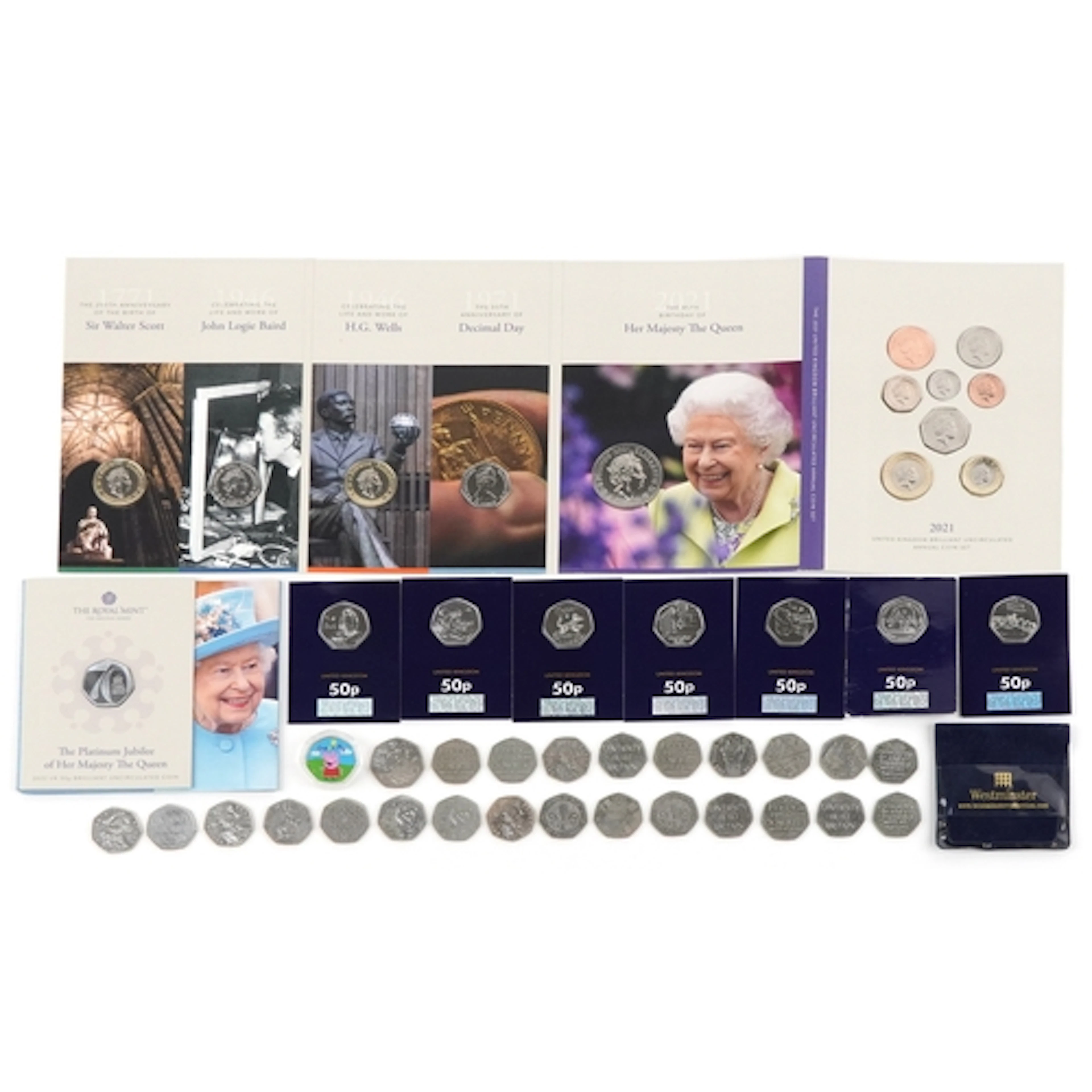 British decimal coins including United Kingdom 2021 Brillian...