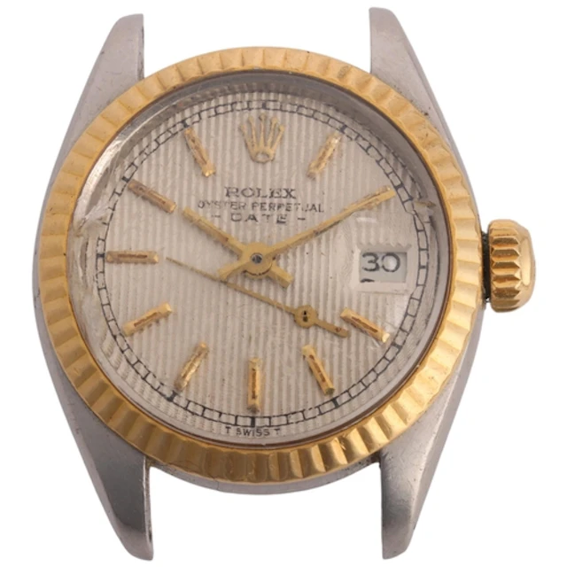 ROLEX - a lady's bi-metal Oyster Perpetual Date automatic ca...