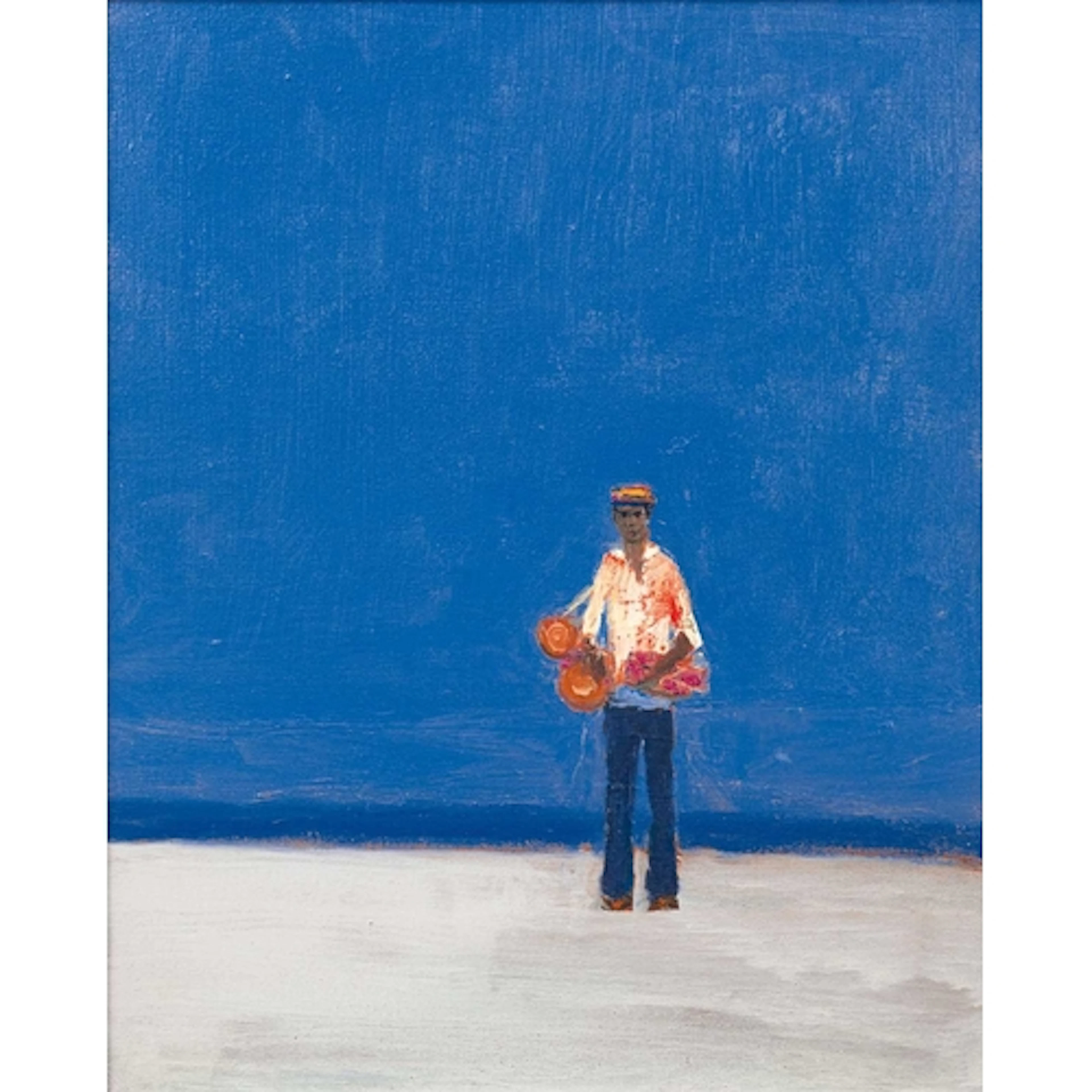 § John MILLER (1931-2002) Drum Seller, Goa Oil on canvas, si...