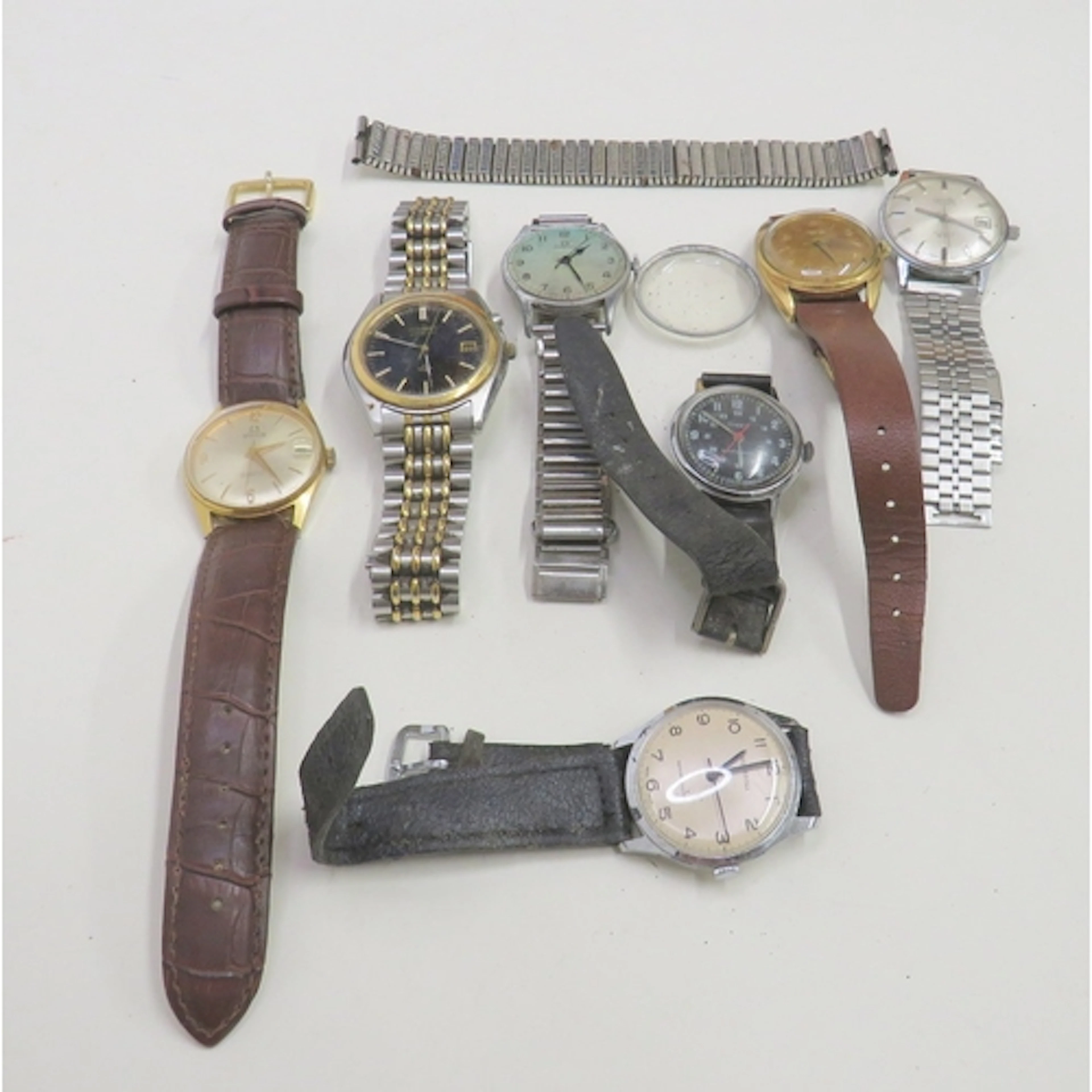 Gents Watches incl. Seiko black dial date aperture, Ingersol...