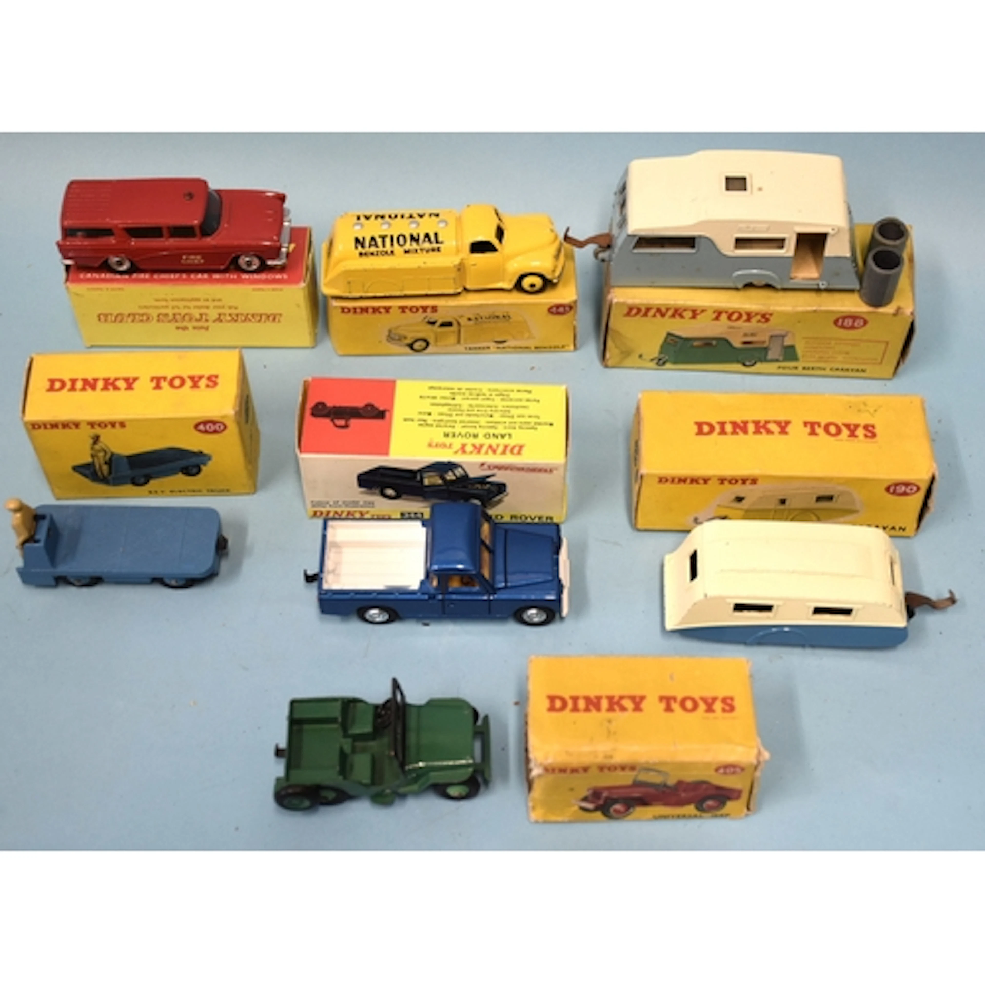 Dinky Toys, seven boxed diecasts: 257 Canadian Fire Chief's ...