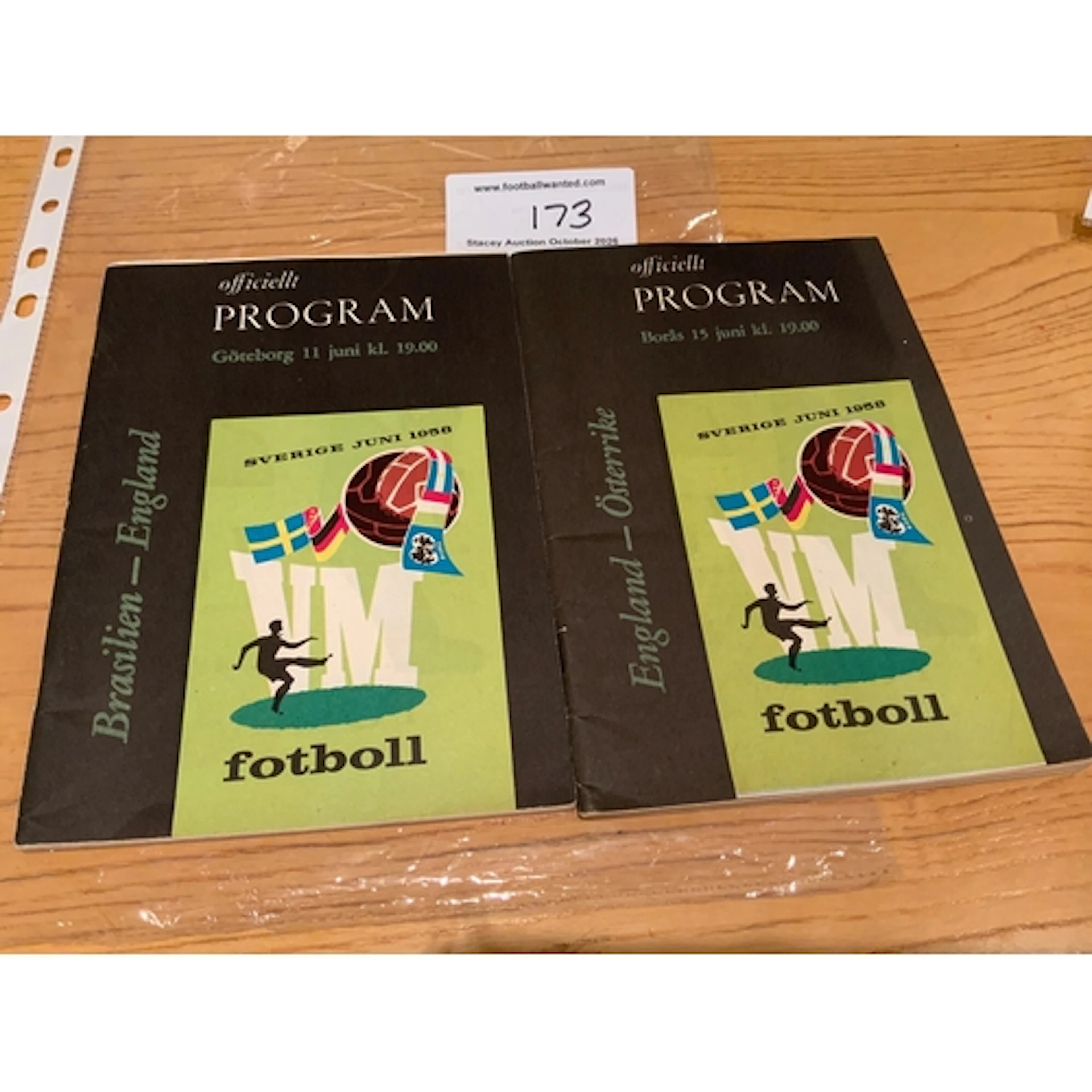 England 1958 World Cup Football Programmes: Excellent condit...