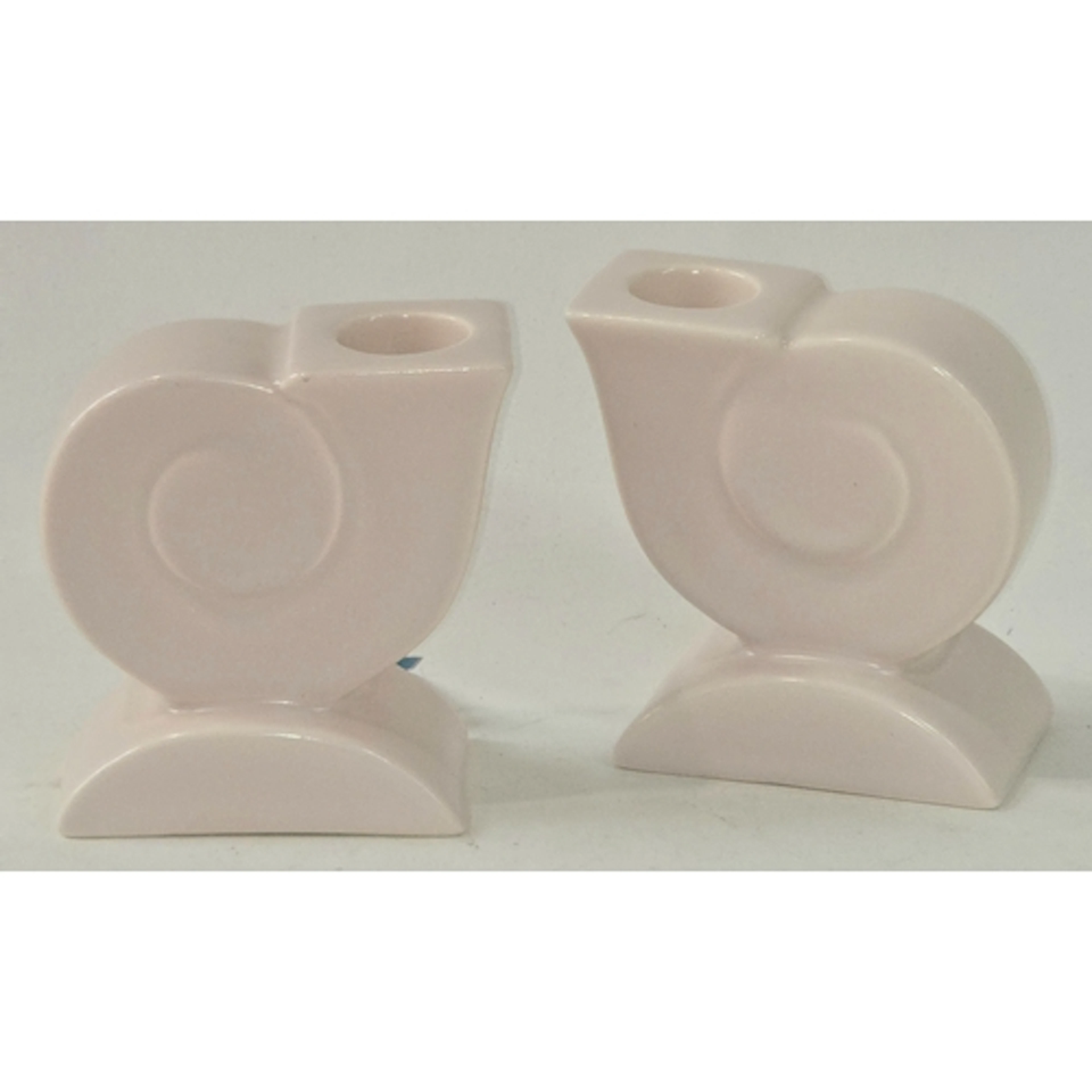 Poole Pottery pair of scroll candle holders in C54 colourway...