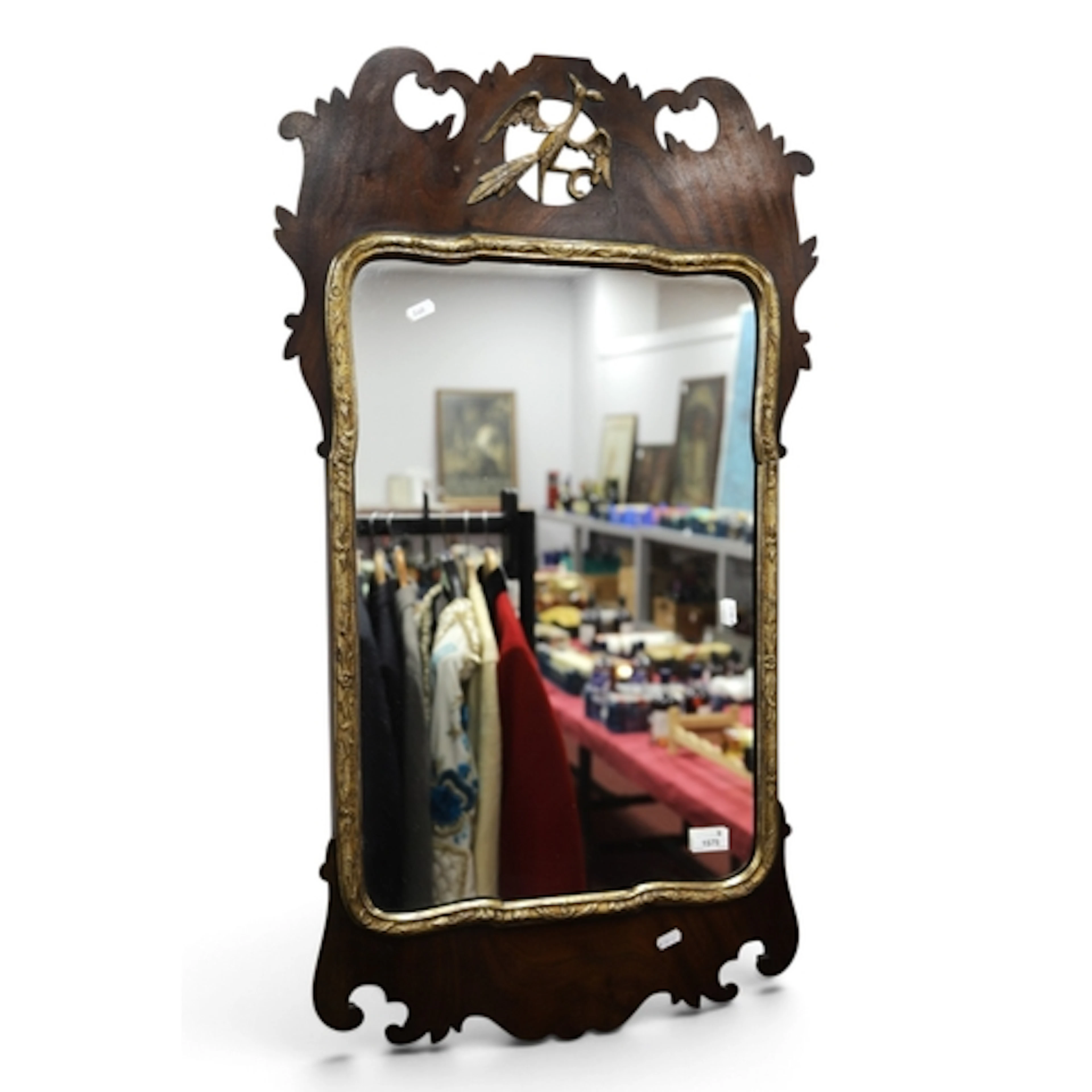A XIX Century Mahogany Chippendale Style Mirror, with gilt c...