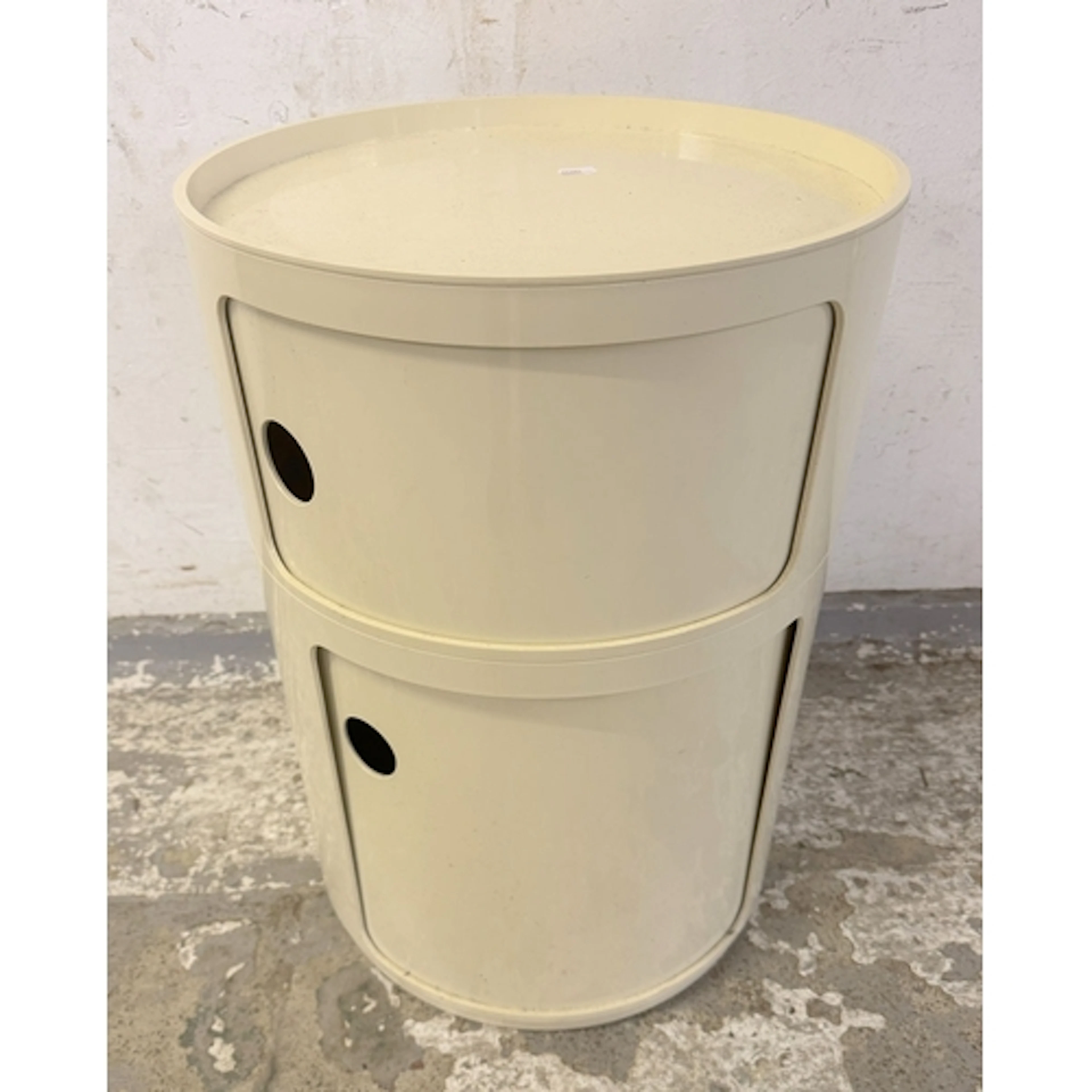 Vintage Kartell Componibili 2 Element Storage Unit in cream ...