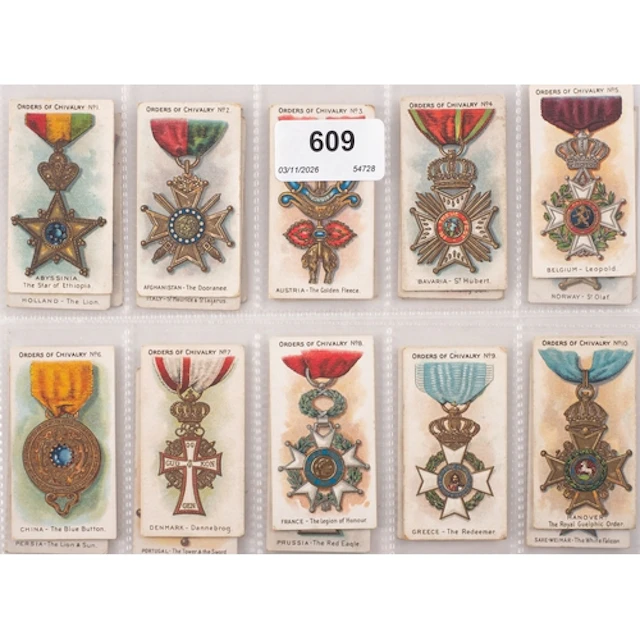 A part set of Taddy 'Orders of Chivalry' cigarette cards (2...