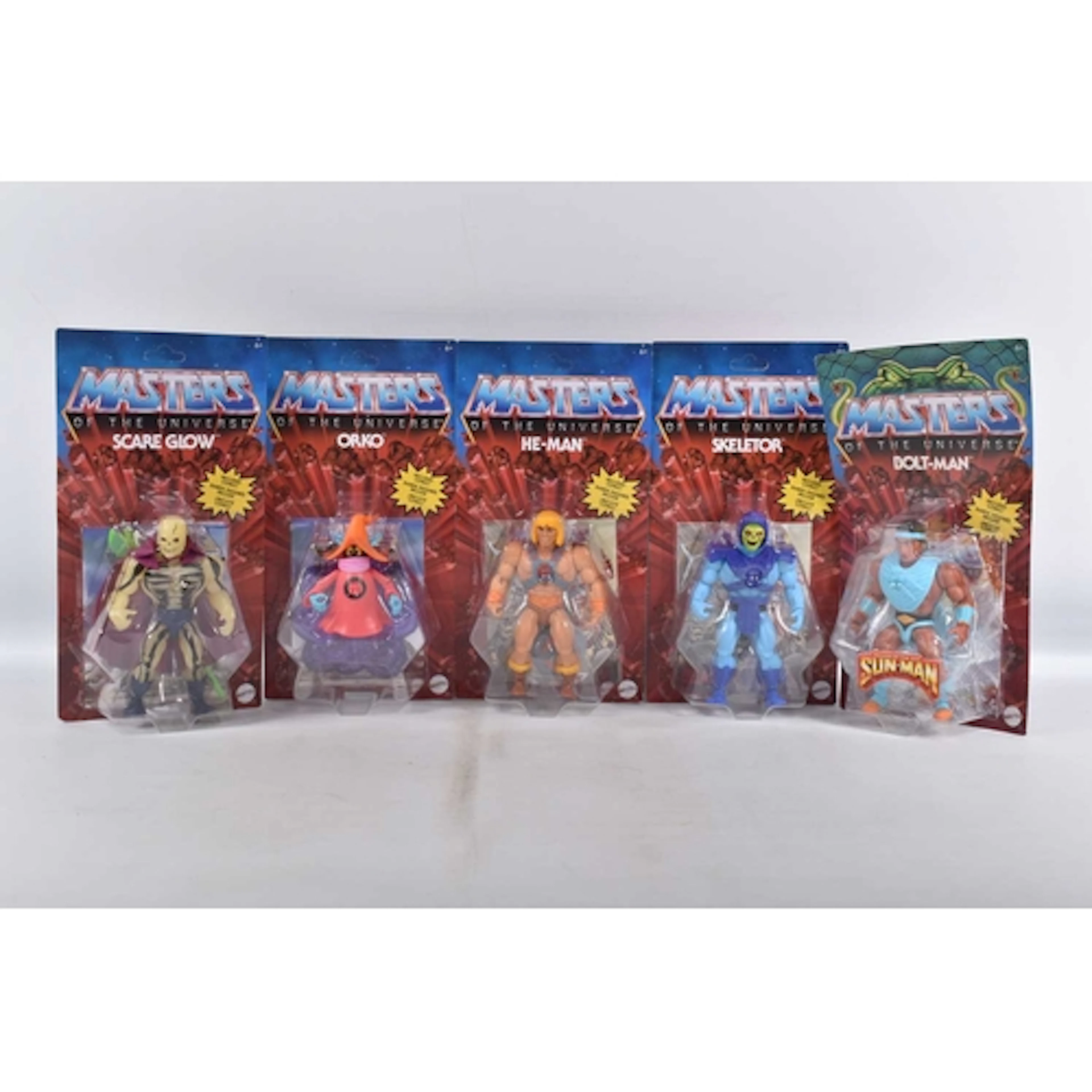 FIVE SEALED CARDED UNPUNCHED MATTEL MASTERS OF THE UNIVERSE ...