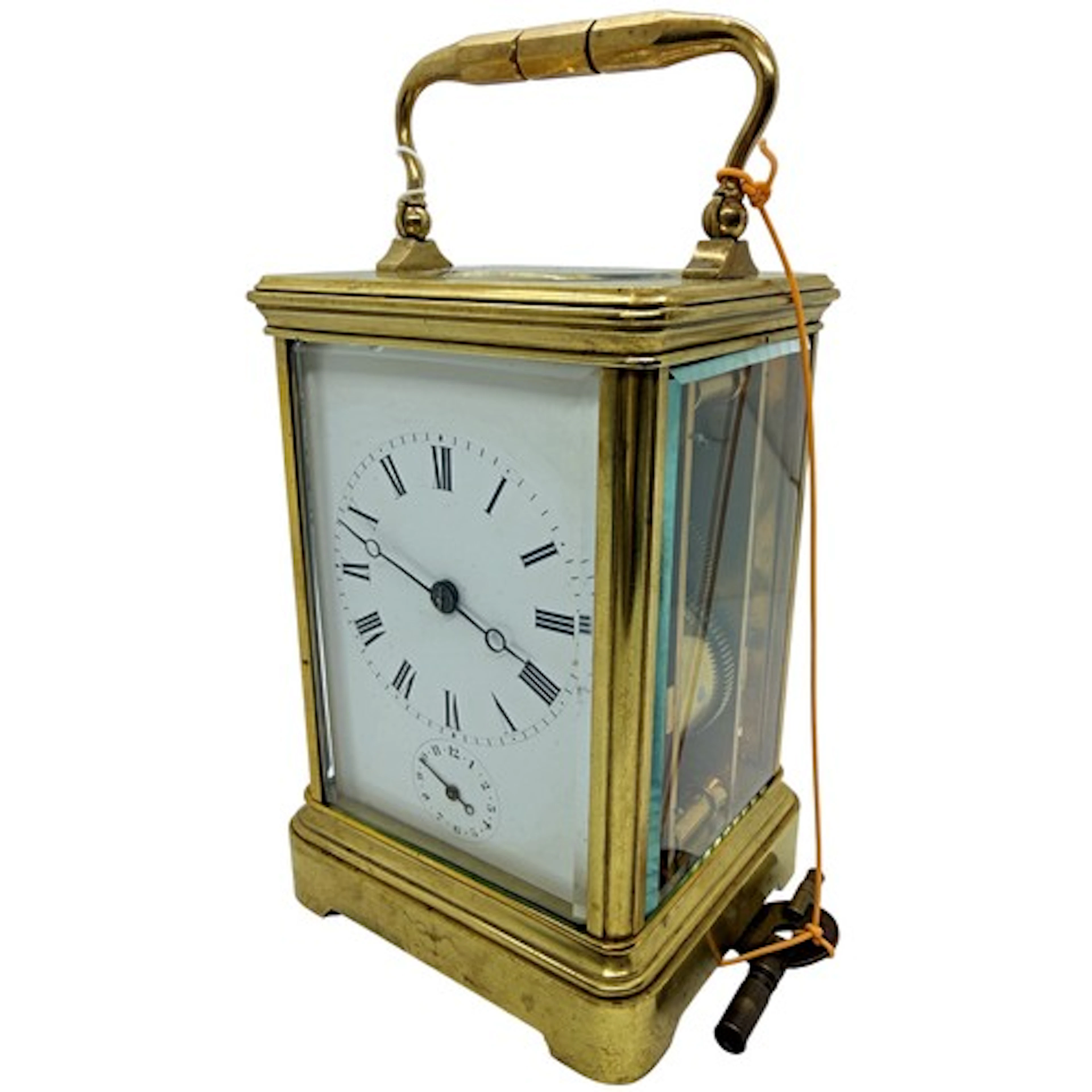 Alfred Drocourt, a large French carriage cock/timepiece, the...