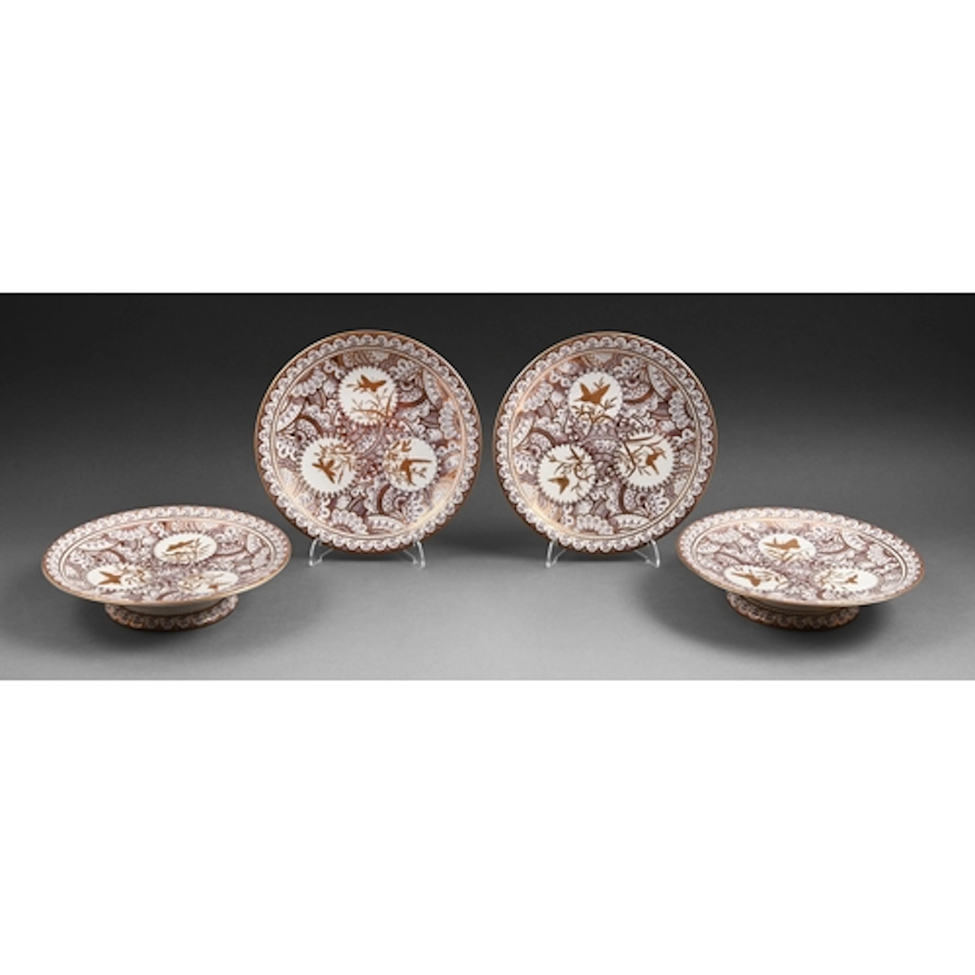 A Crown Derby Aesthetic style dessert service, c1880, with r...