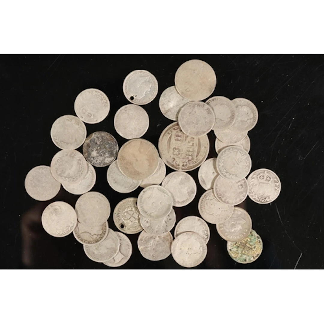 Pre-1920 silver British coins from circulation to include sh...