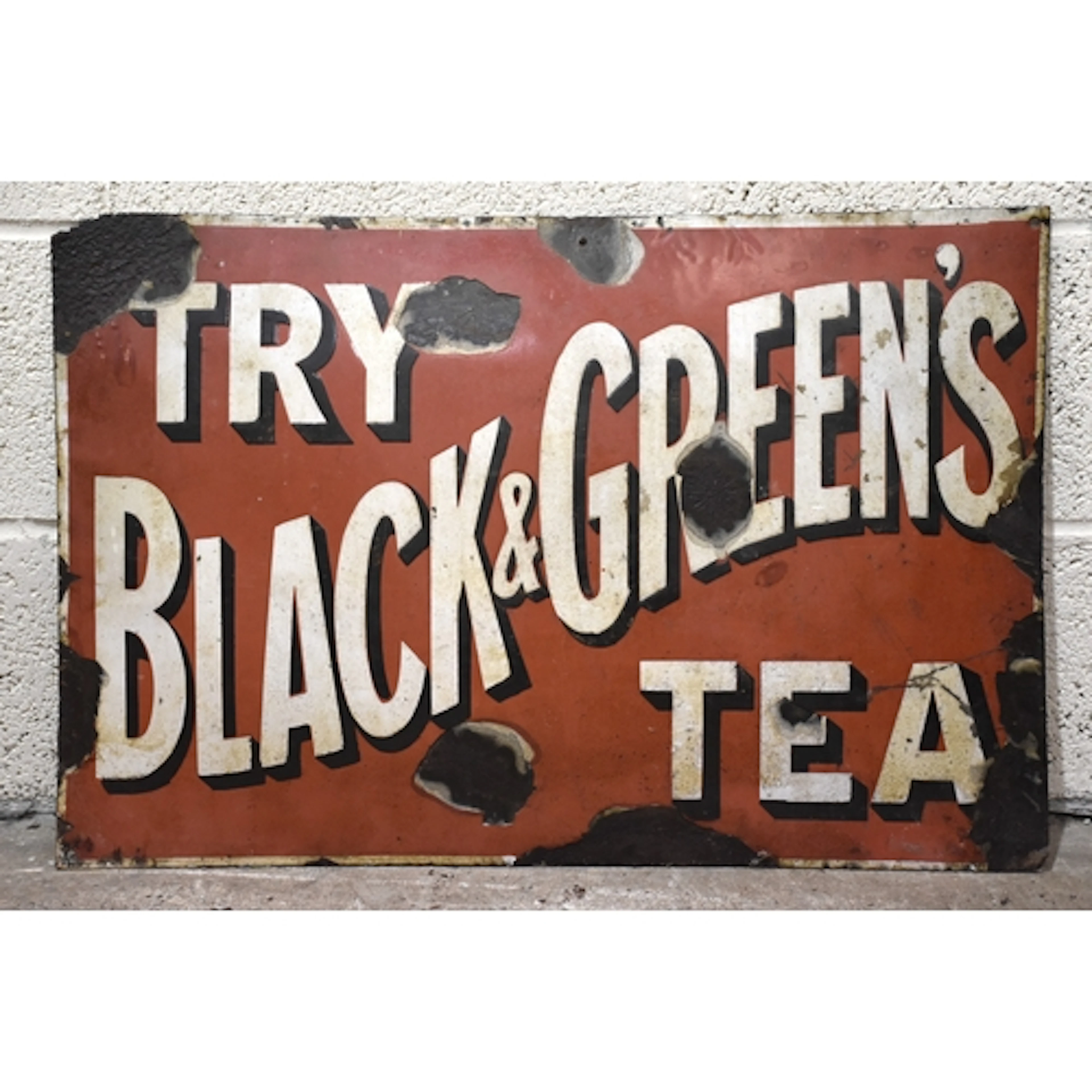 A "Try Black & Green's Tea" enamelled advertising sign, ...