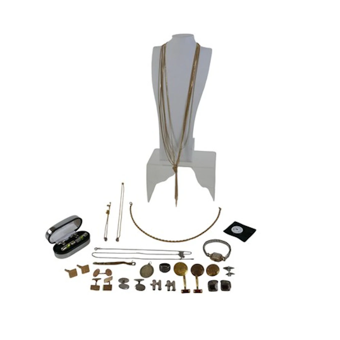 A Rolex wrist watch movement, 32mm with white dial and blued...