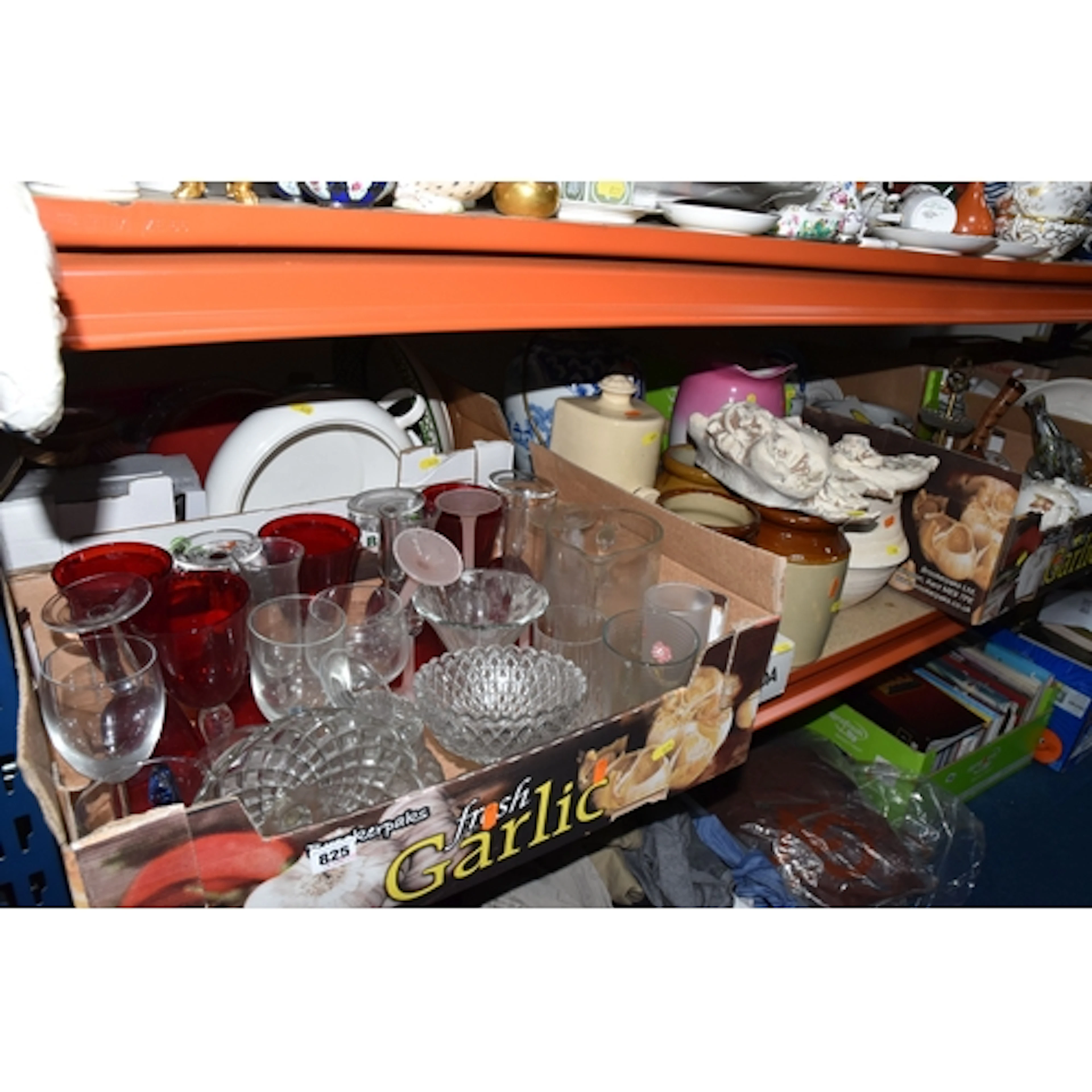 FIVE BOXES AND LOOSE OF HOUSEHOLD CERAMICS AND GLASSWARE to ...