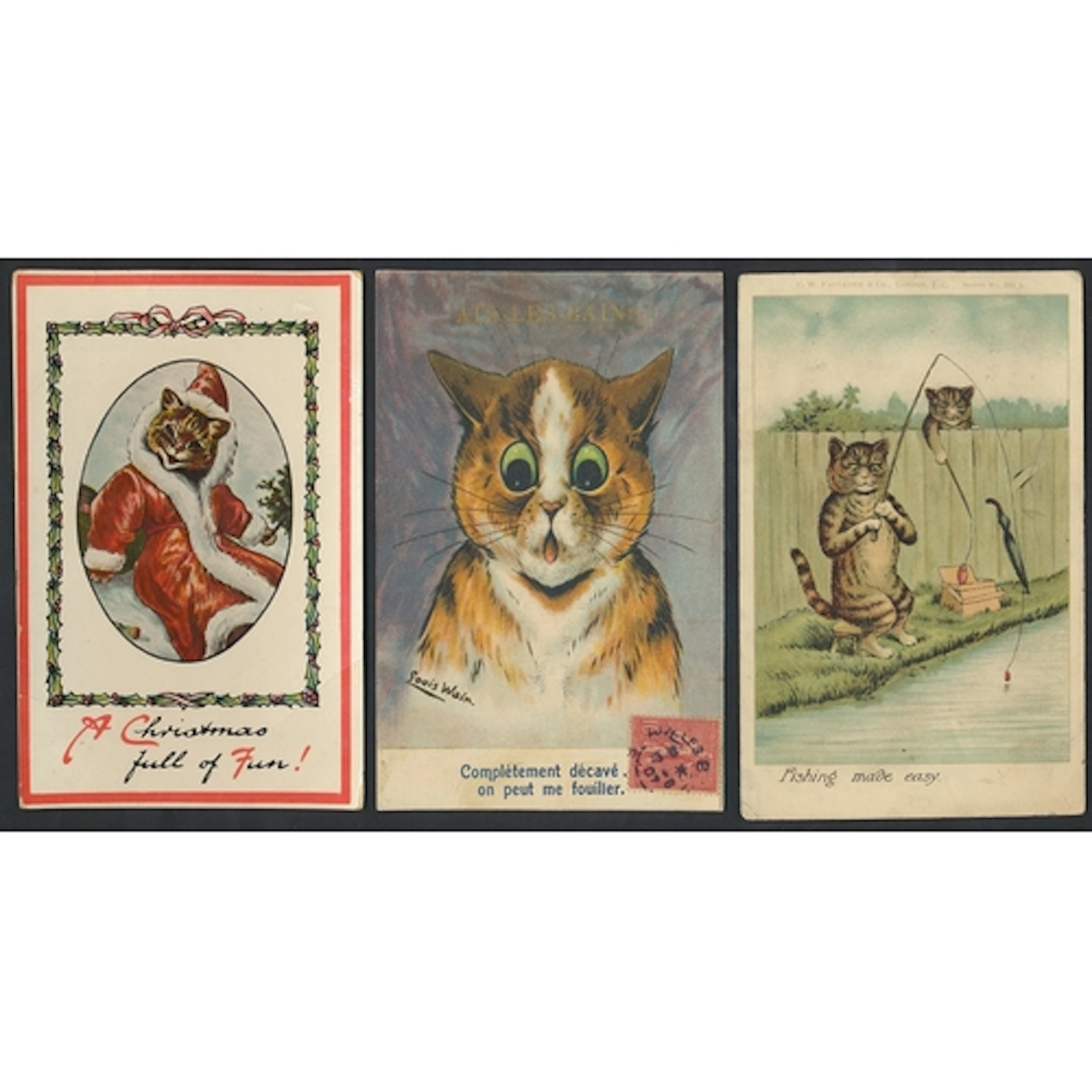 Louis Wain. Coln. of vintage comic cards with some unsigned ...