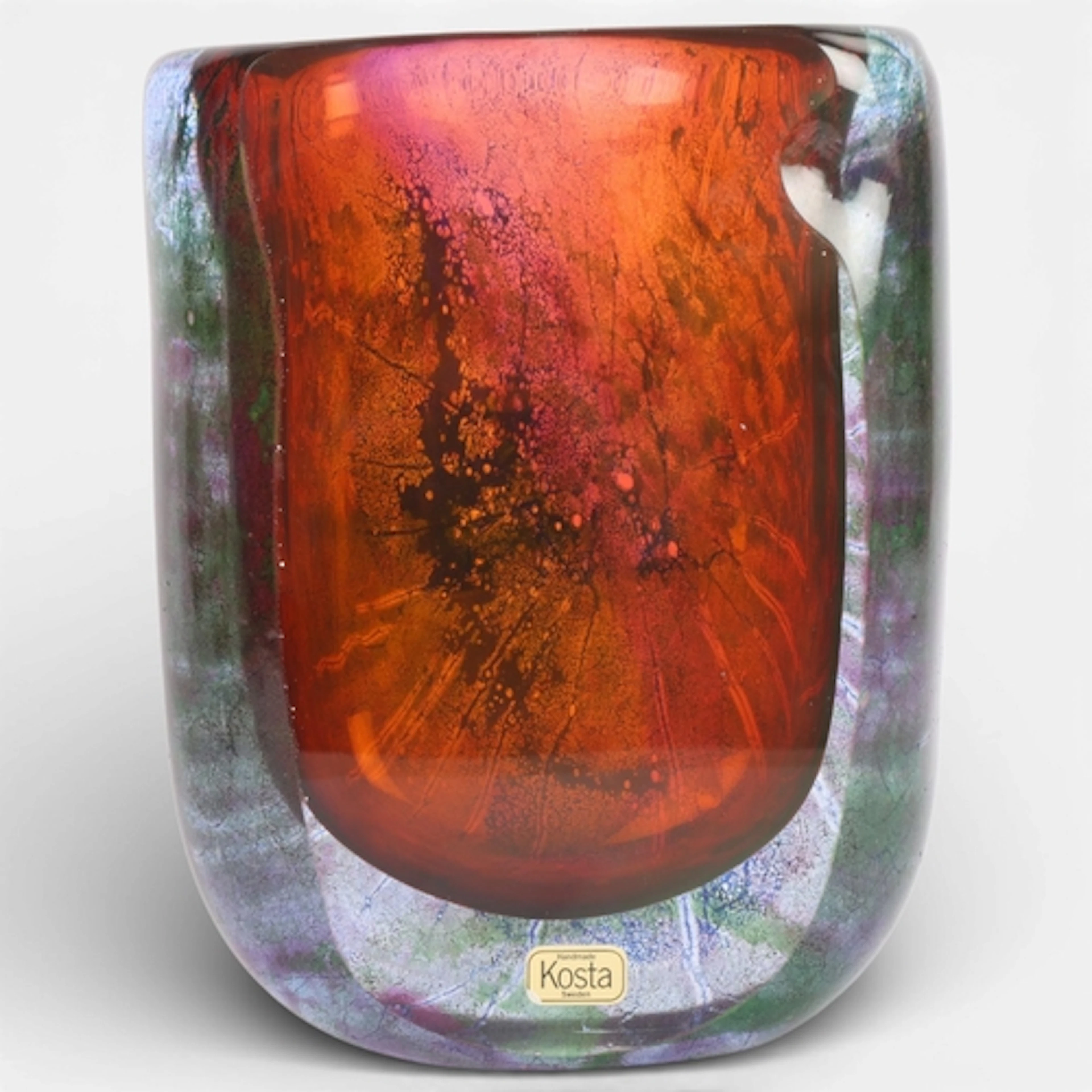 GORAN WARFF for Kosta (Sweden), a vase decorated in dark blu...
