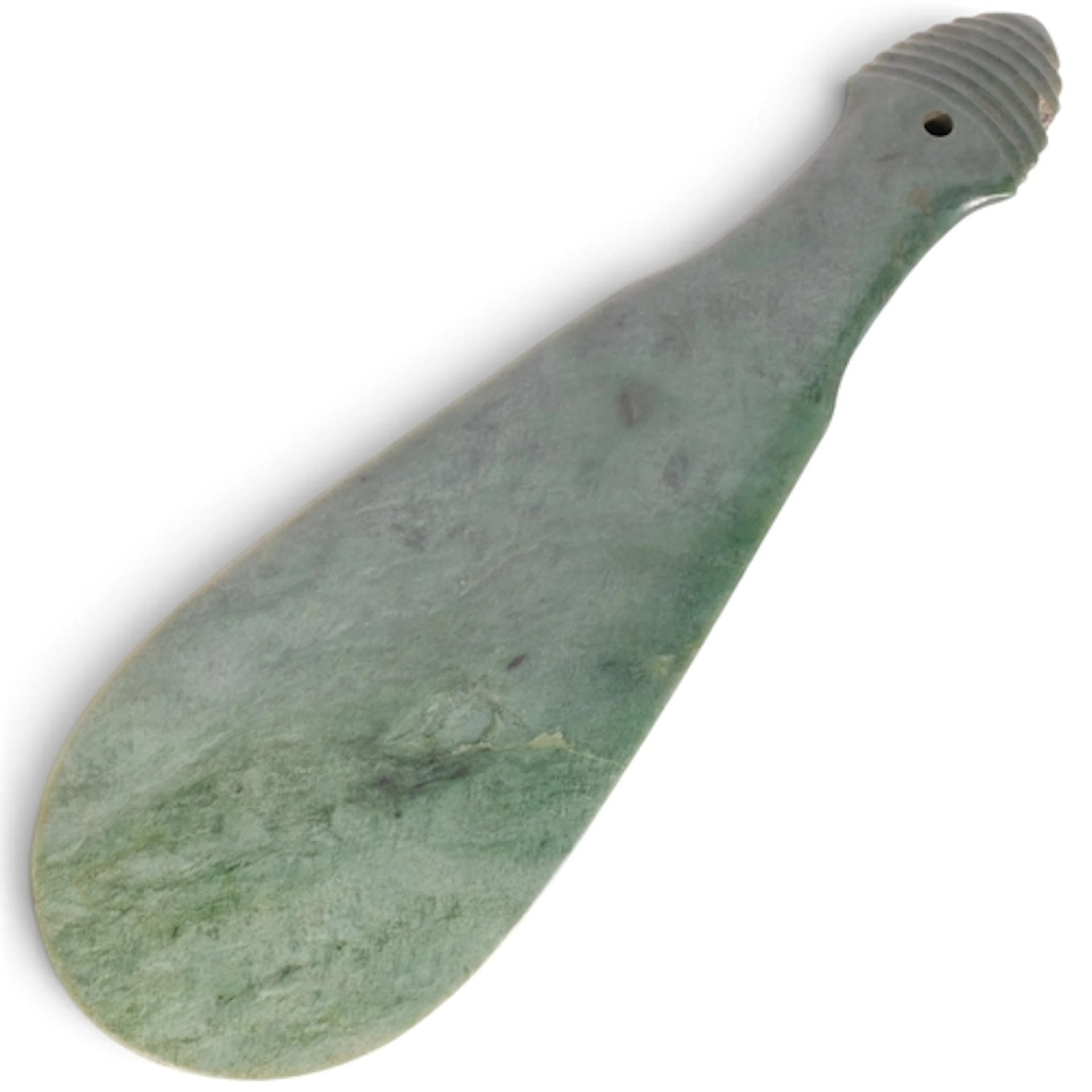 A New Zealand Maori greenstone pounamu mere paddle club, L33...