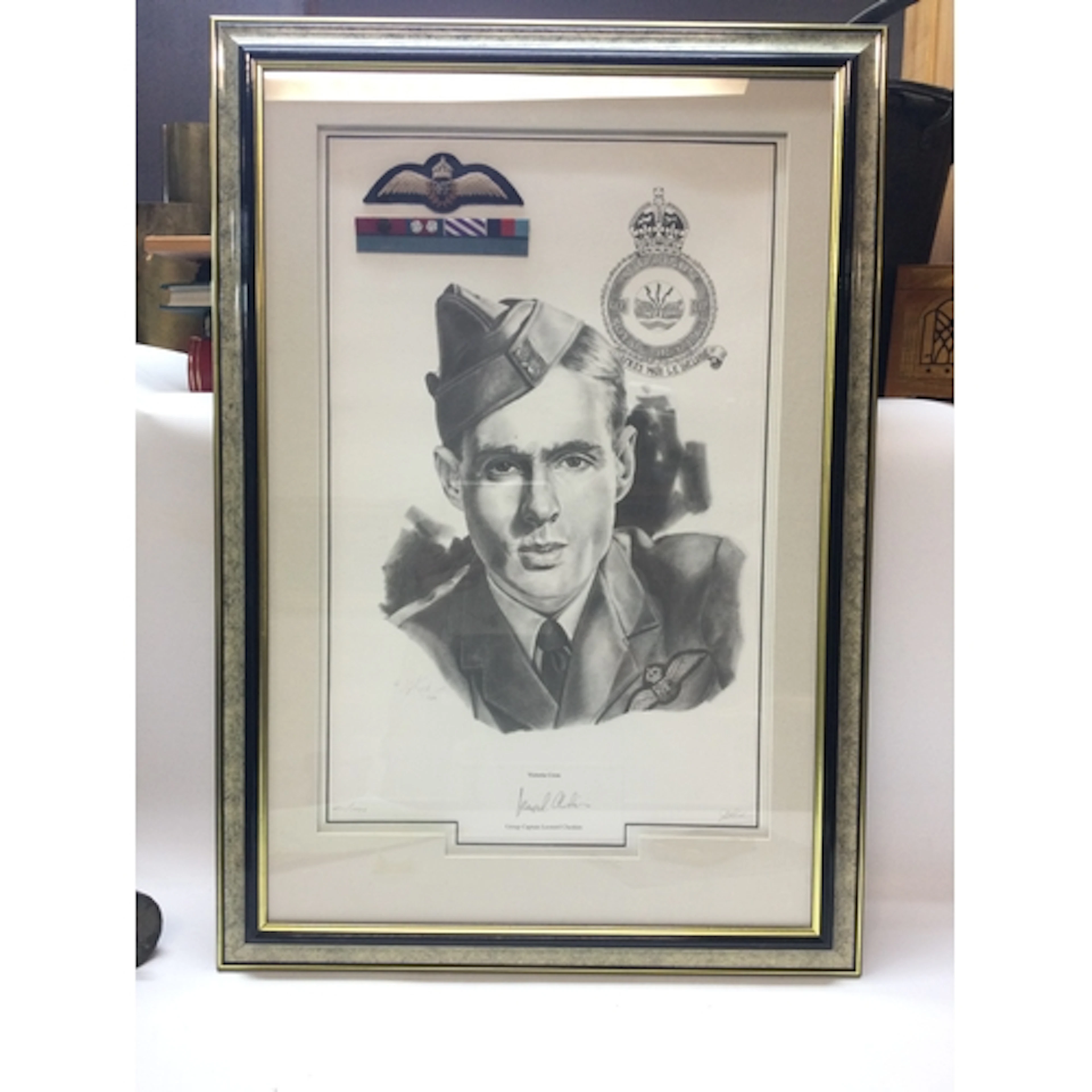 A commemorative display dedicated to Group Captain Leonard C...