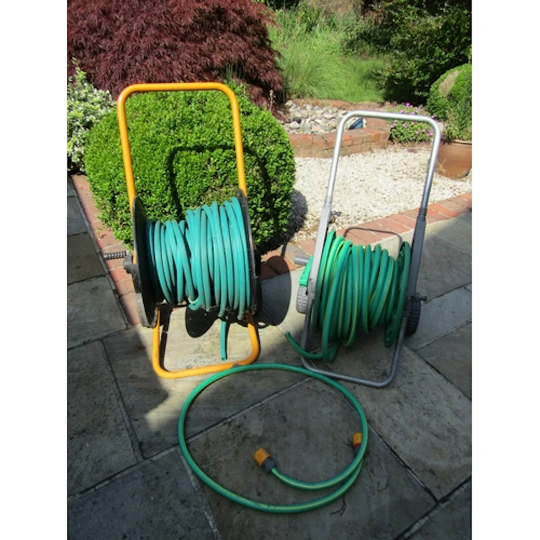 Two Garden Hose Pipe Reels