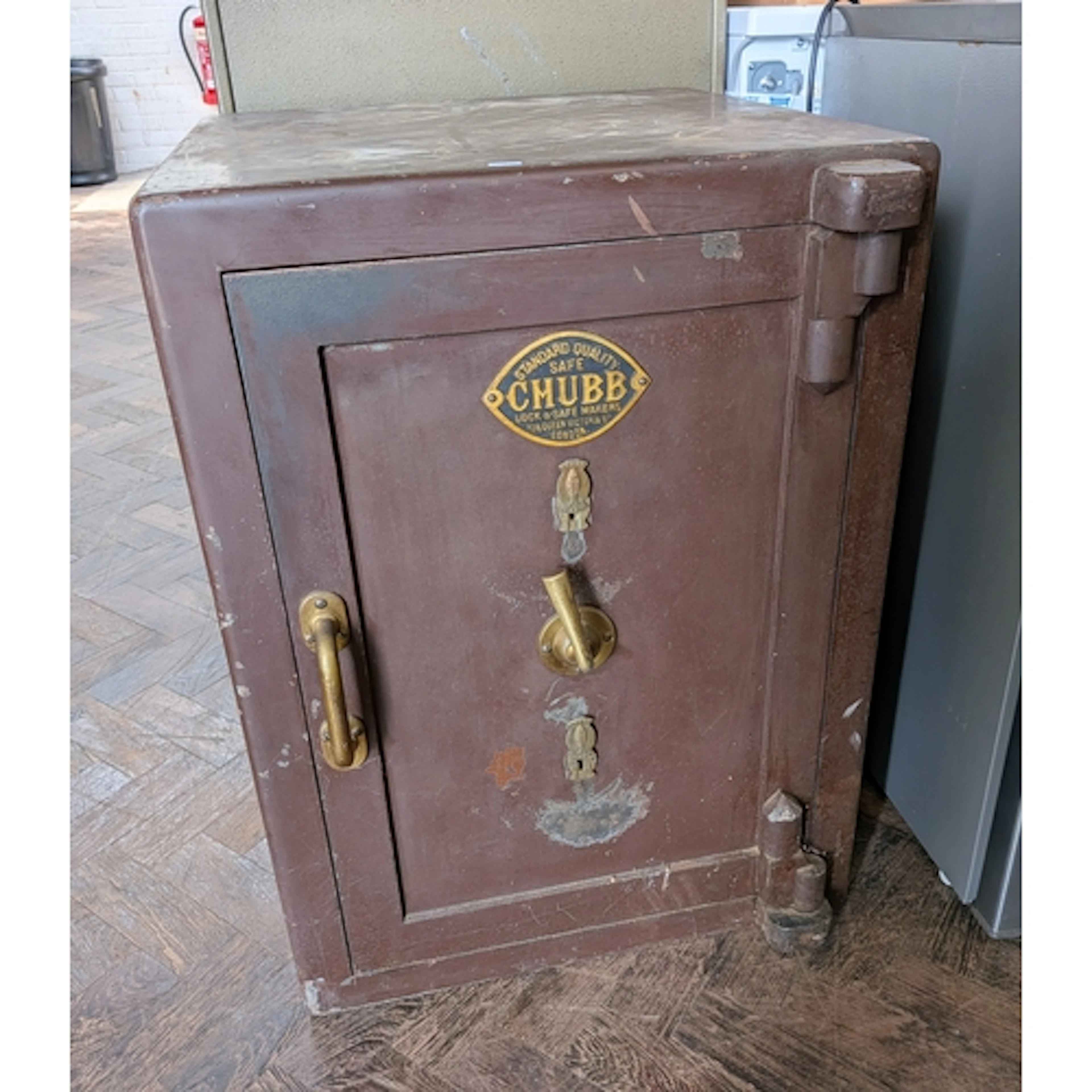 A large heavy Standard Quality Chubb safe with key