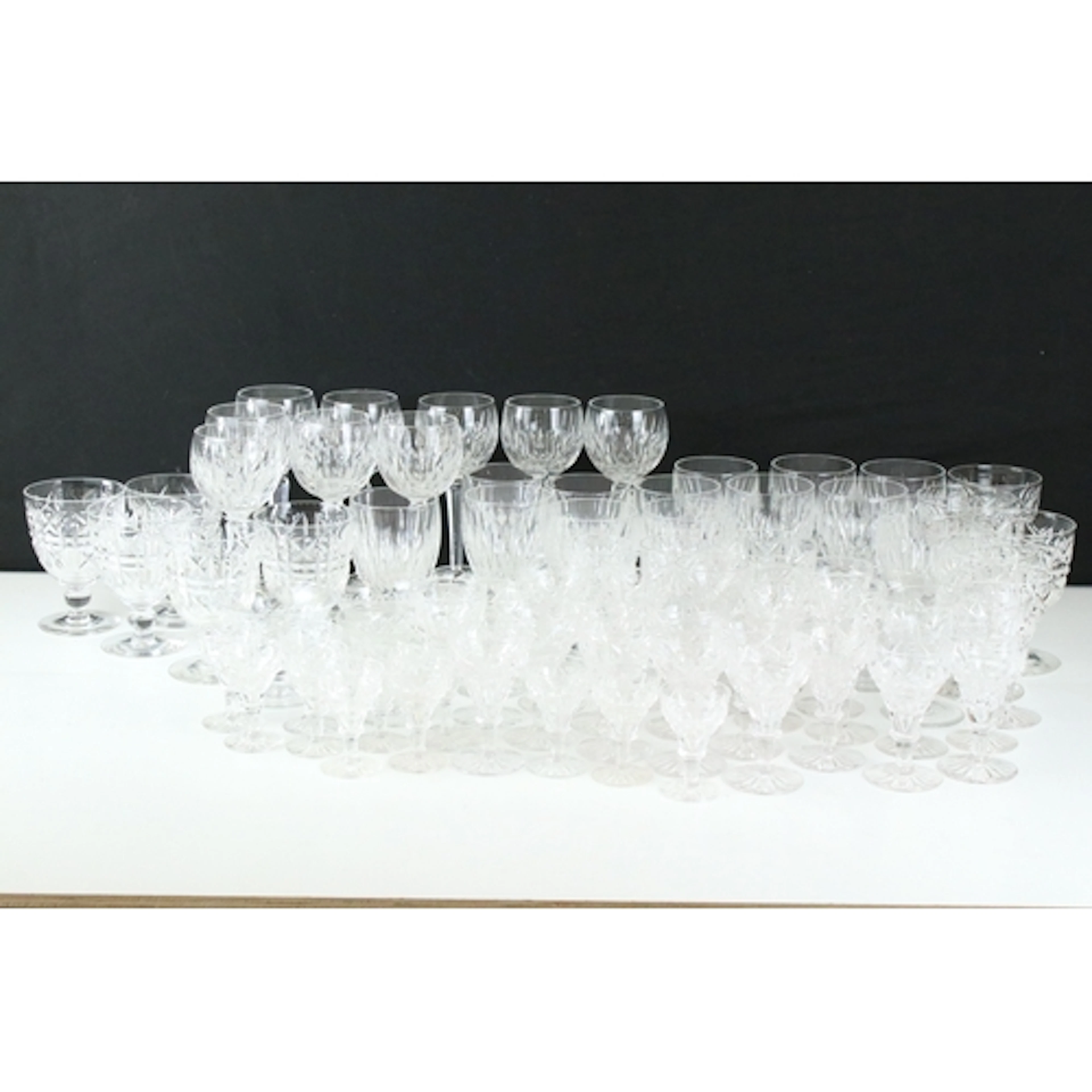 Collection of crystal cut glass items to include set of eigh...