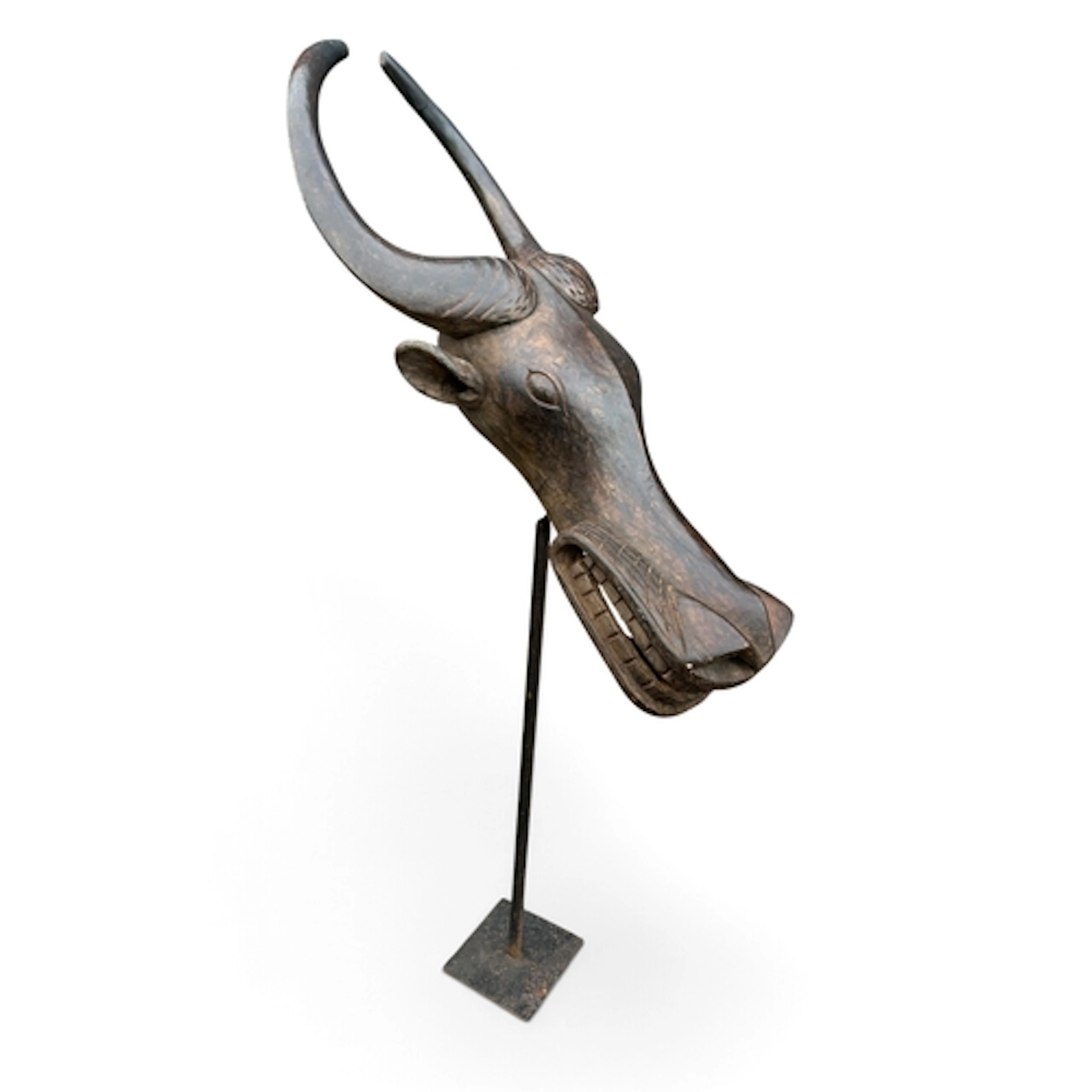 A COW BUSH MASK FROM CAMEROON Does not include stand. 107cm ...