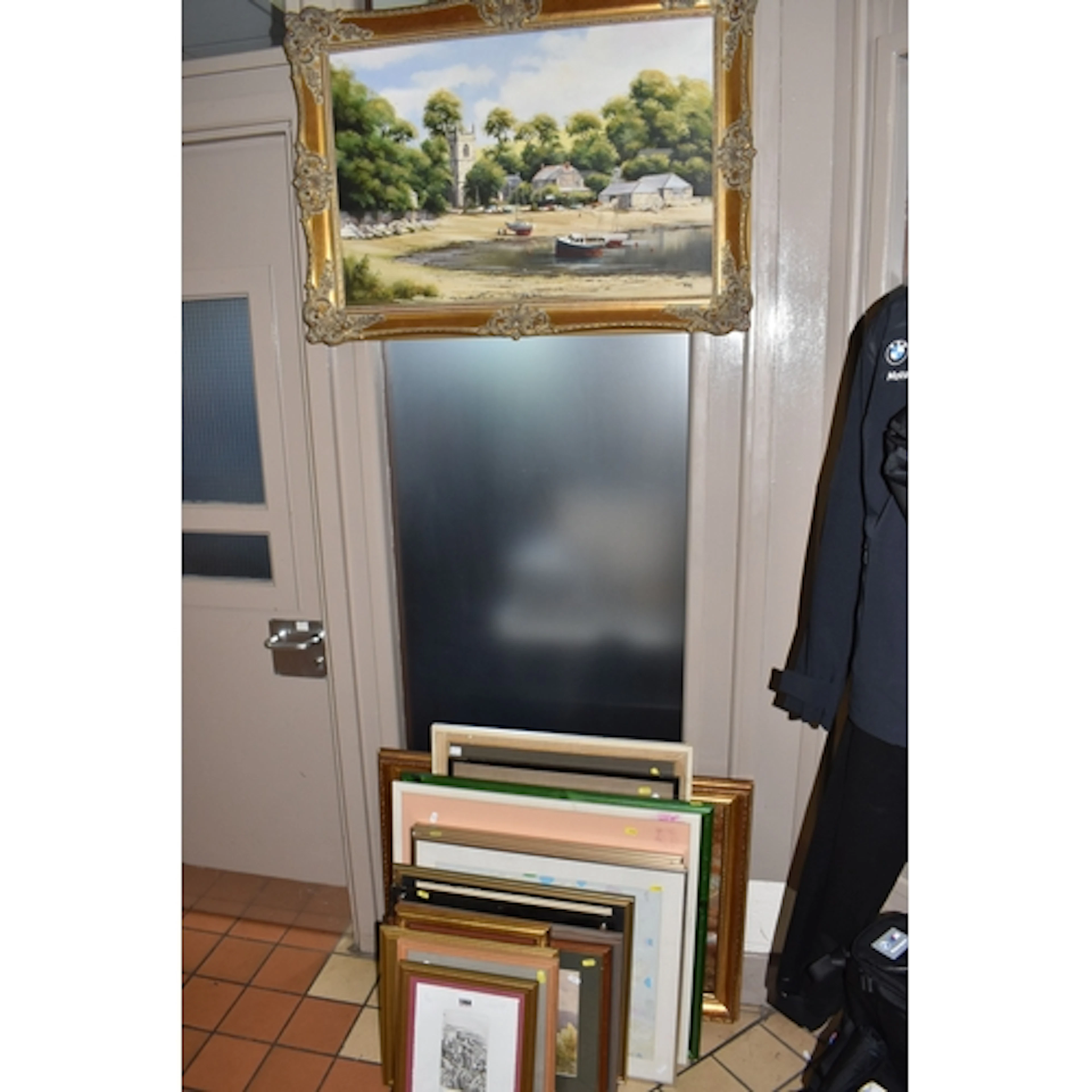 A QUANTITY OF PICTURES AND PRINTS ETC, to include a landscap...
