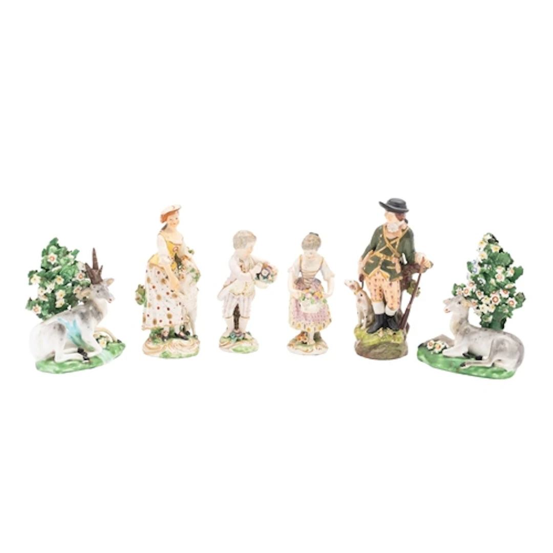 A group of six of Derby figures, late 18th/early 19th centur...