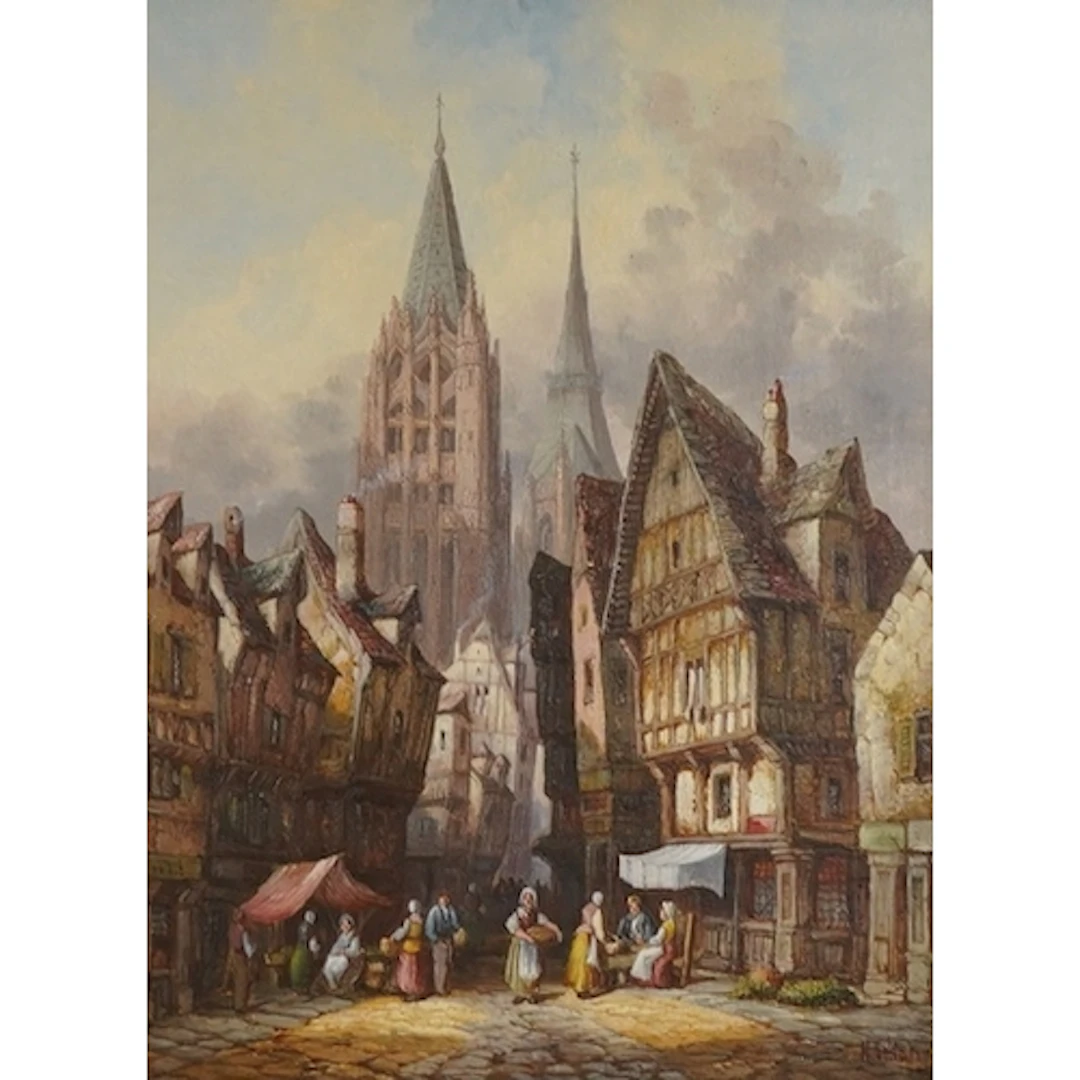 Henry Schaefer (1515-1872), 'Louviers', a Continental street...