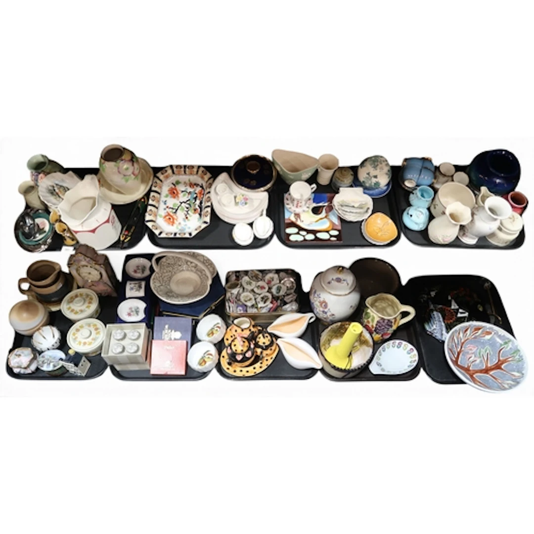 A collection of decorative ceramics including vases, jugs, a...