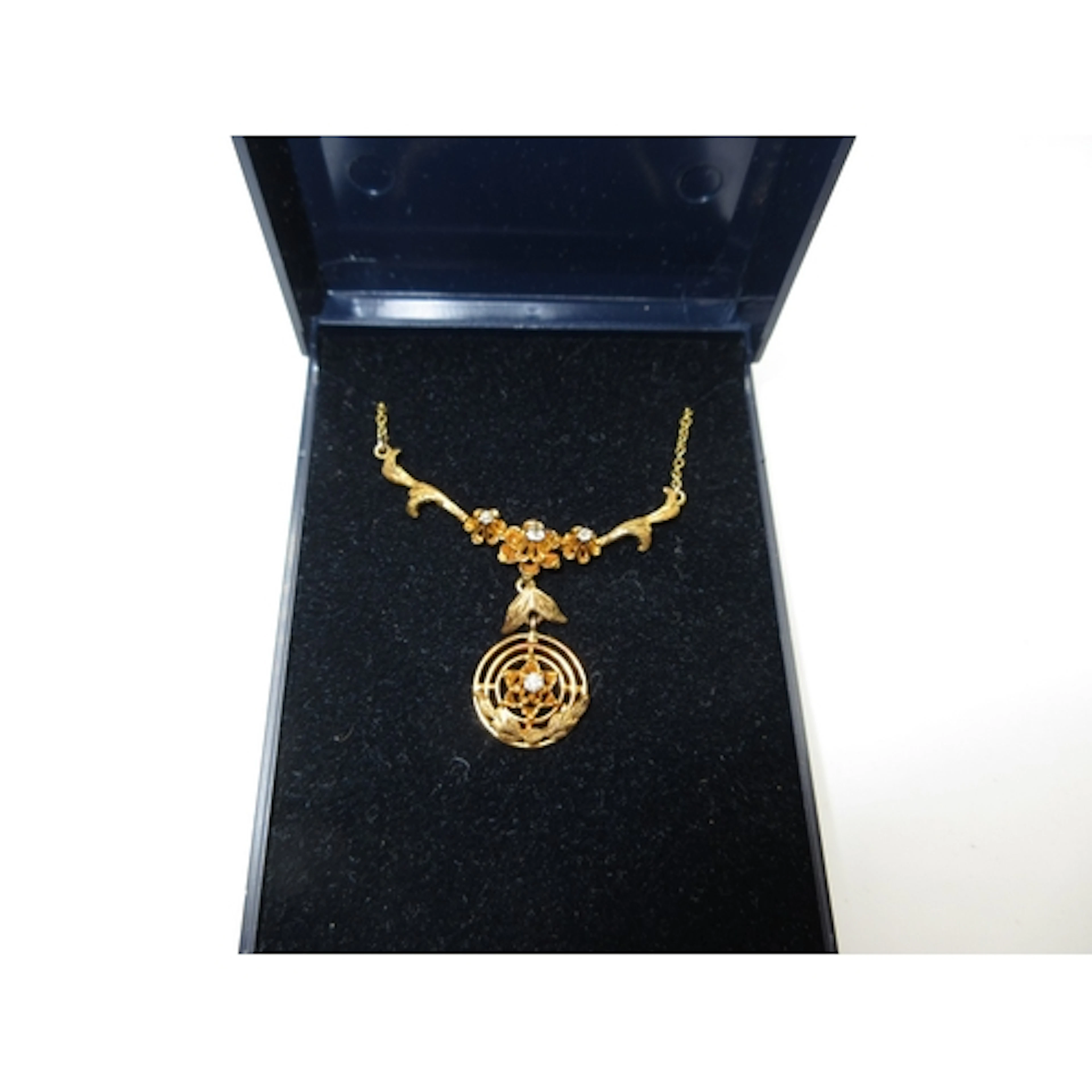 Gold and Diamond Pendant Necklace, the Floral Festoon Set wi...