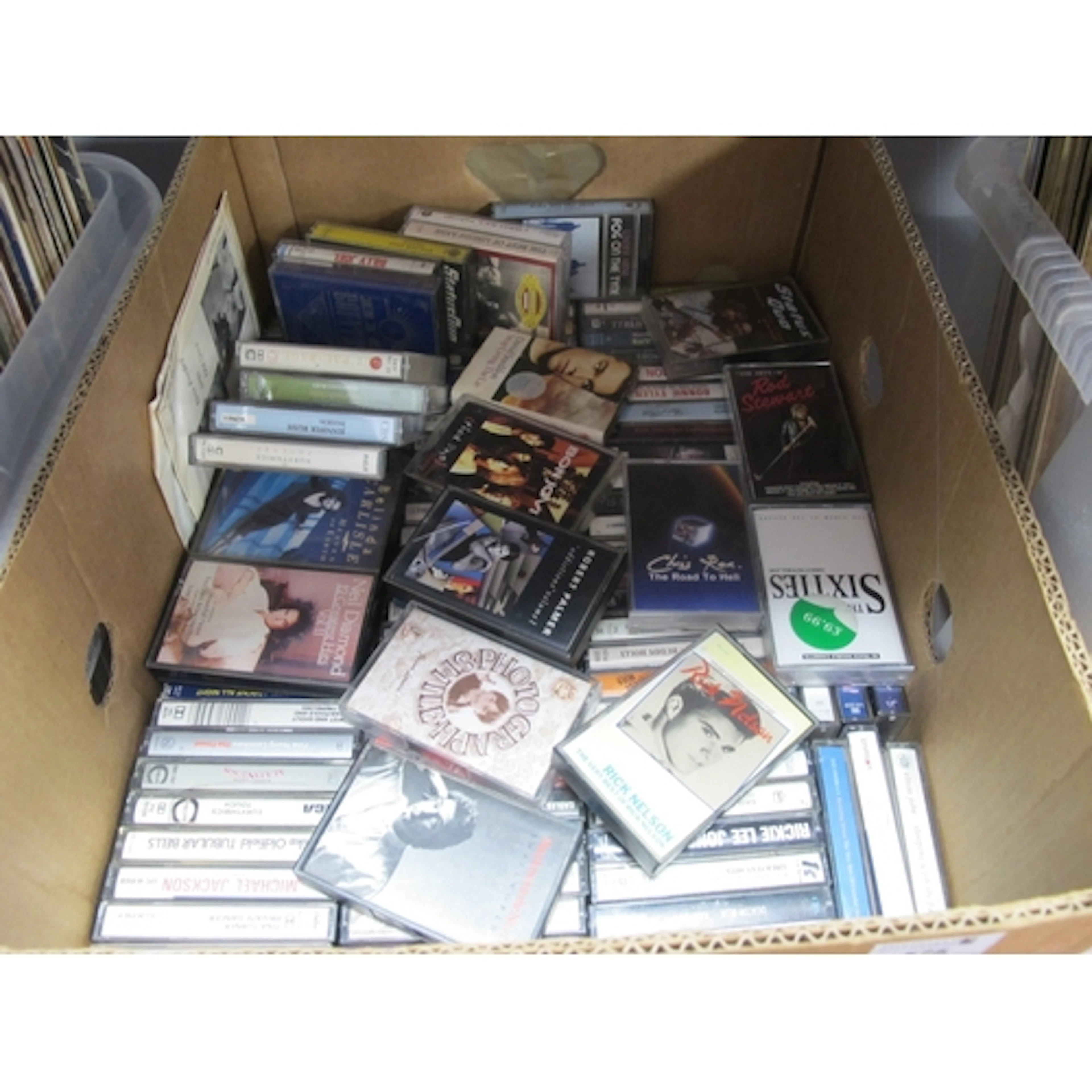 Lot of 100+ Cassette Singles and Albums, covering multiple g...
